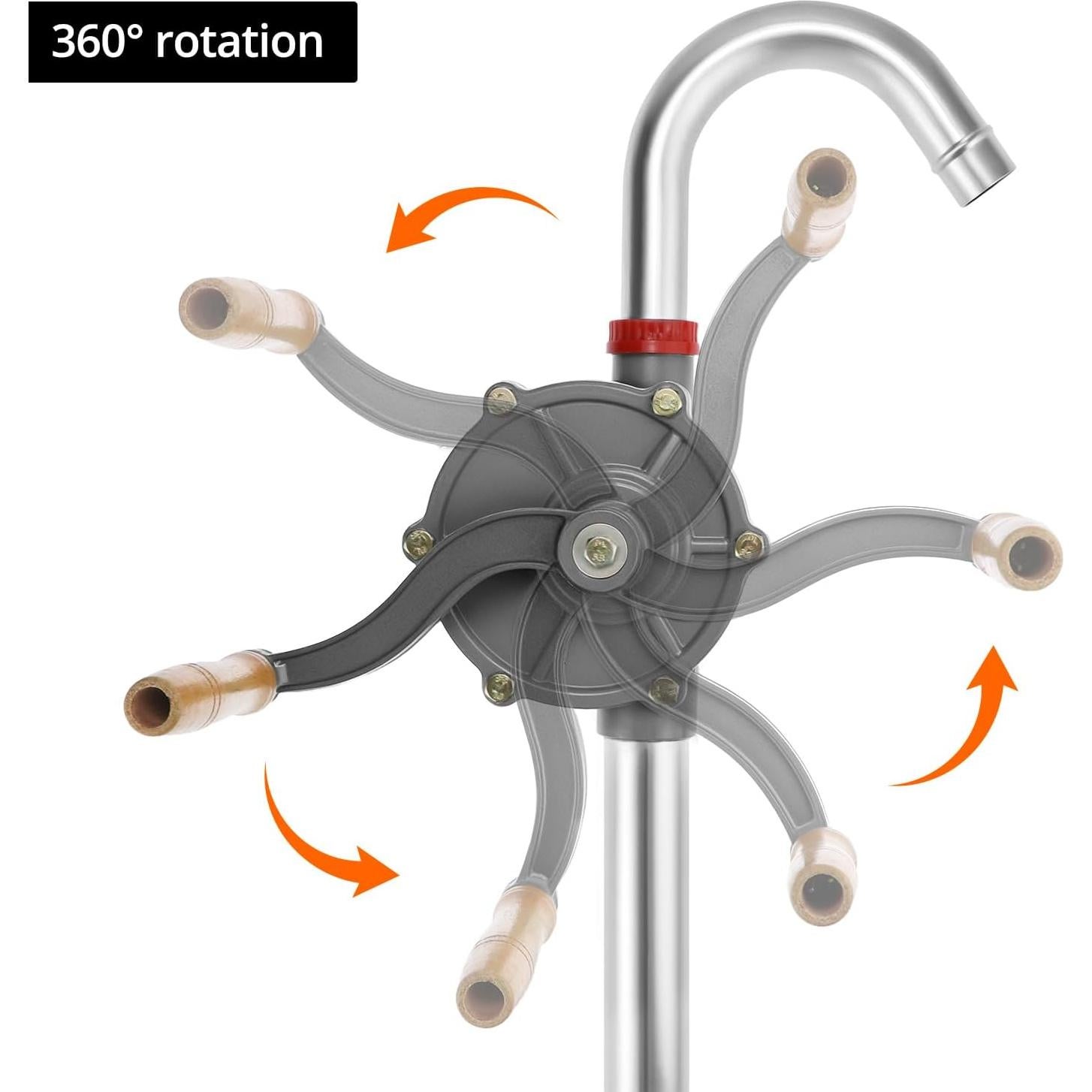 Bomba de Mano Rotativa QWORK de Aluminio para Aceite y Diésel