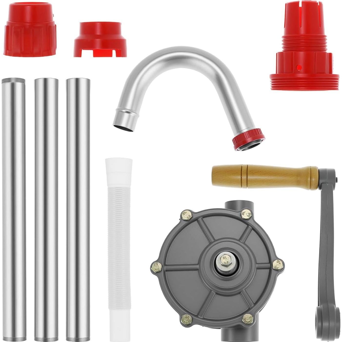 Bomba de Mano Rotativa QWORK de Aluminio para Aceite y Diésel