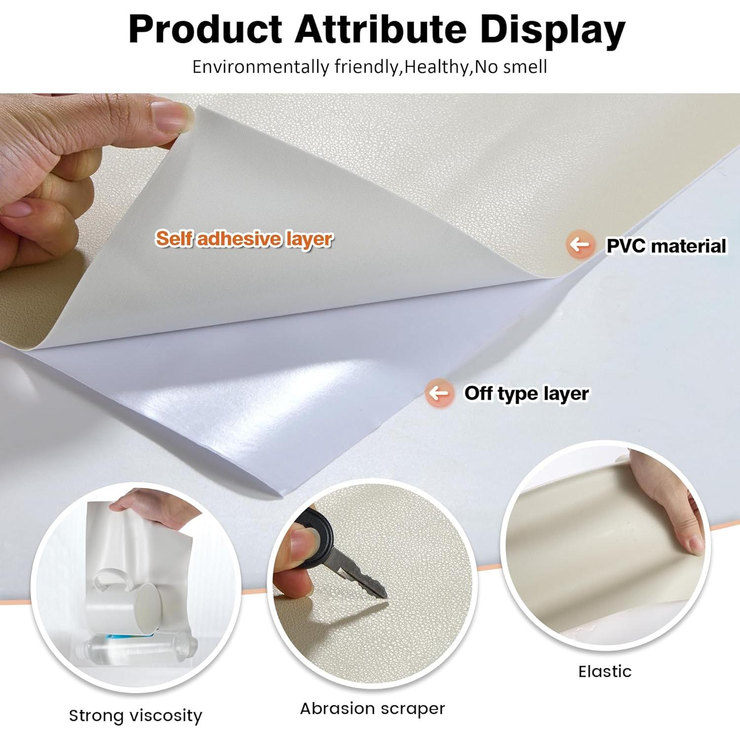 Parche de Reparación de Cuero TONTONJIA 10x152 cm Autoadhesivo