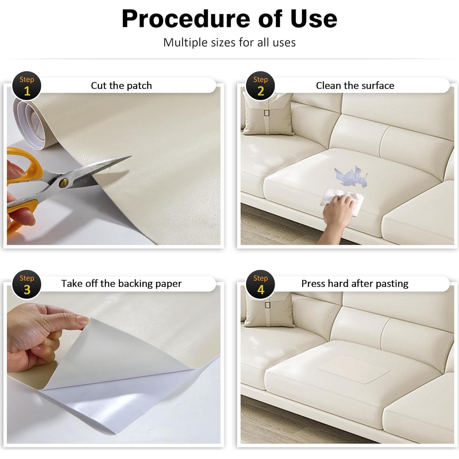 Parche de Reparación de Cuero TONTONJIA 10x152 cm Autoadhesivo