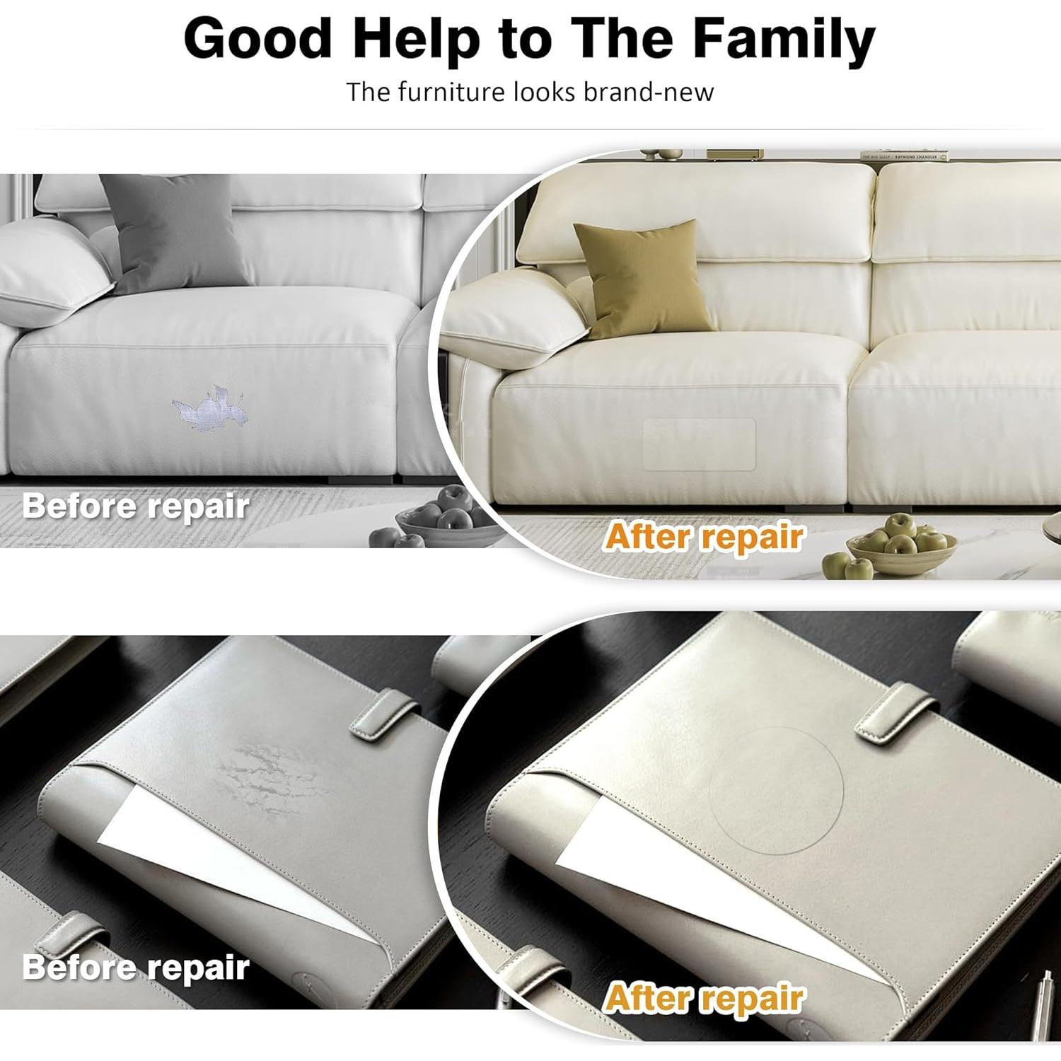 Parche de Reparación de Cuero TONTONJIA 10x152 cm Autoadhesivo