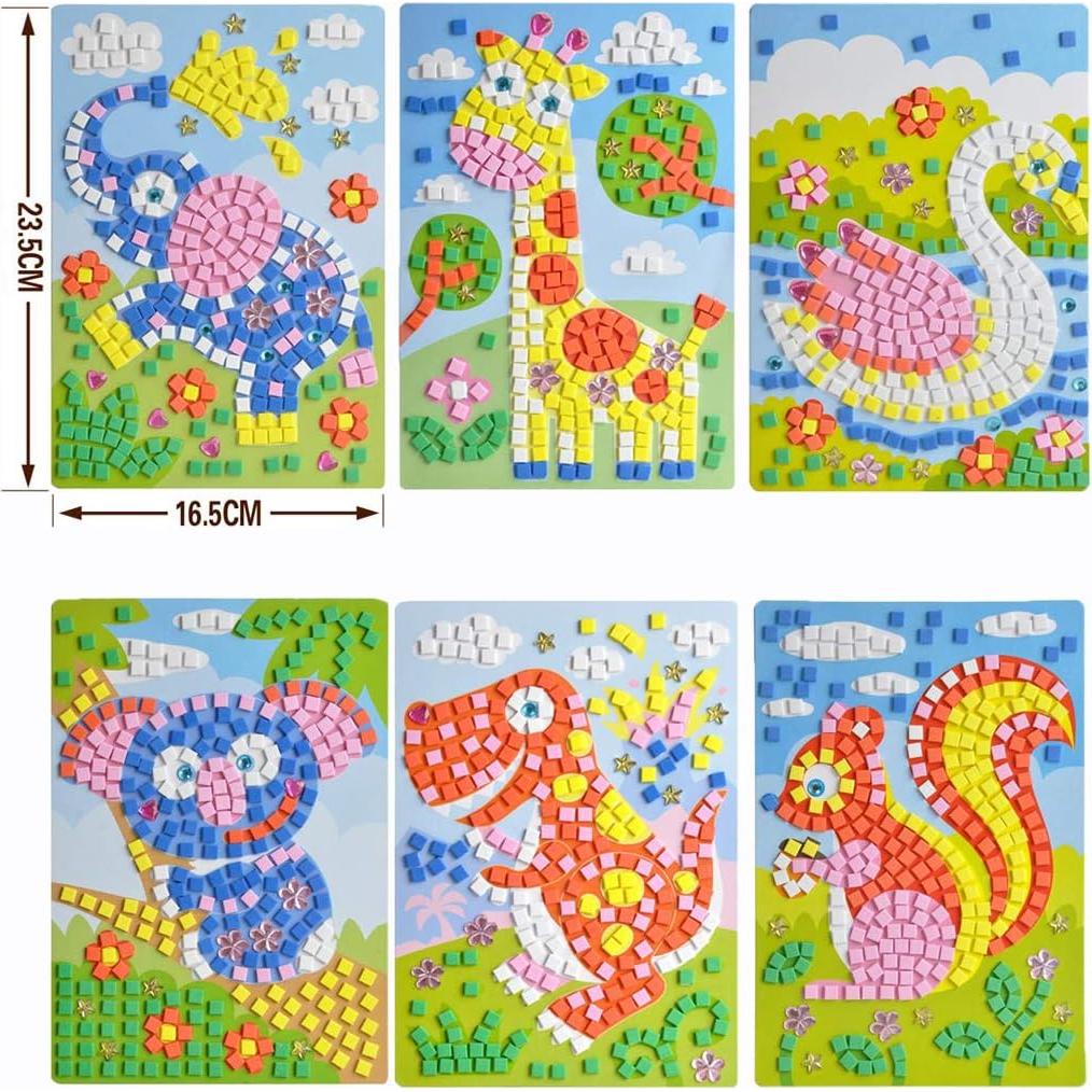 Kit de Arte de Mosaico CCINEE - 6 Pegatinas Educativas DIY