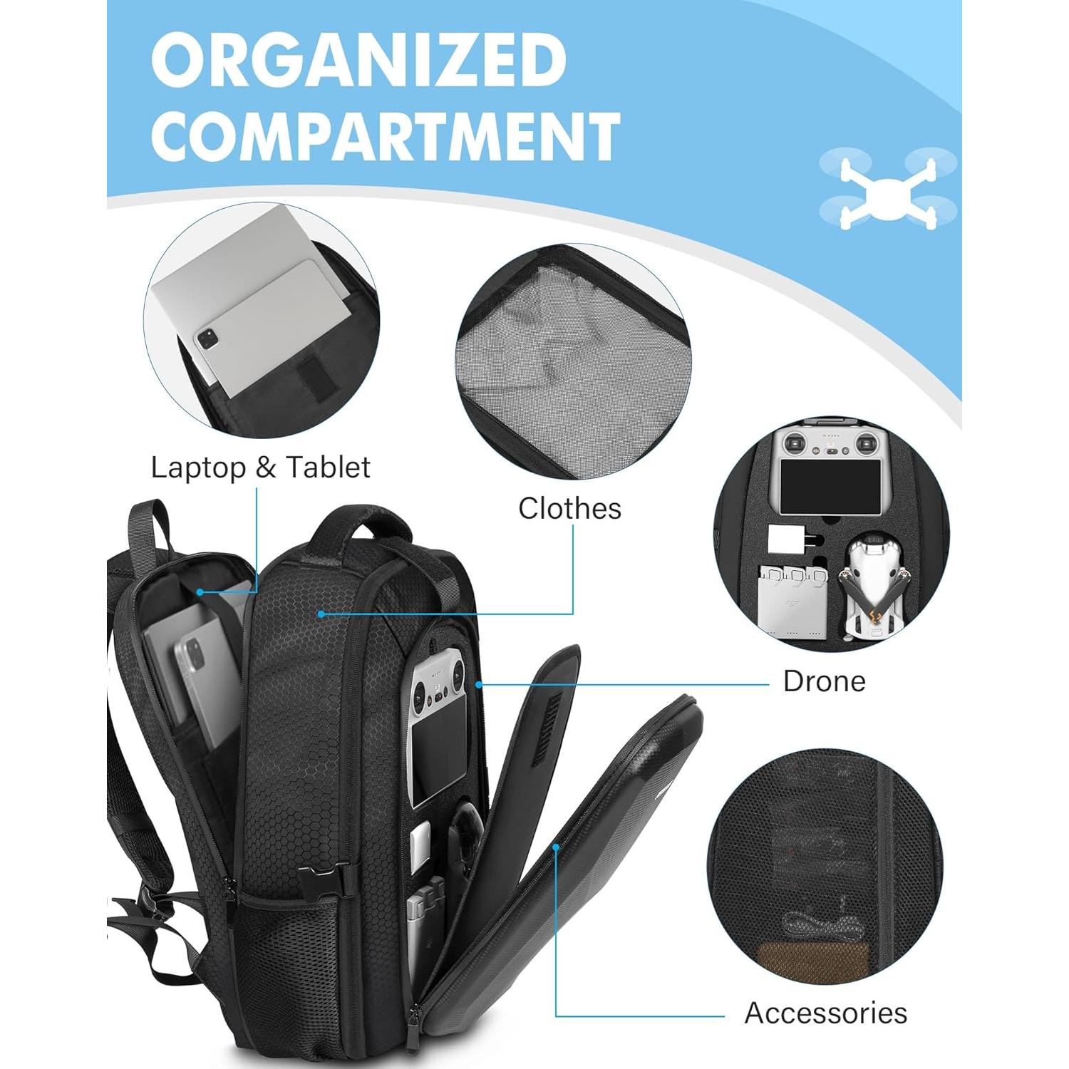 Mochila Funda Dura PEKREWS para DJI Mini 4 Pro 30L