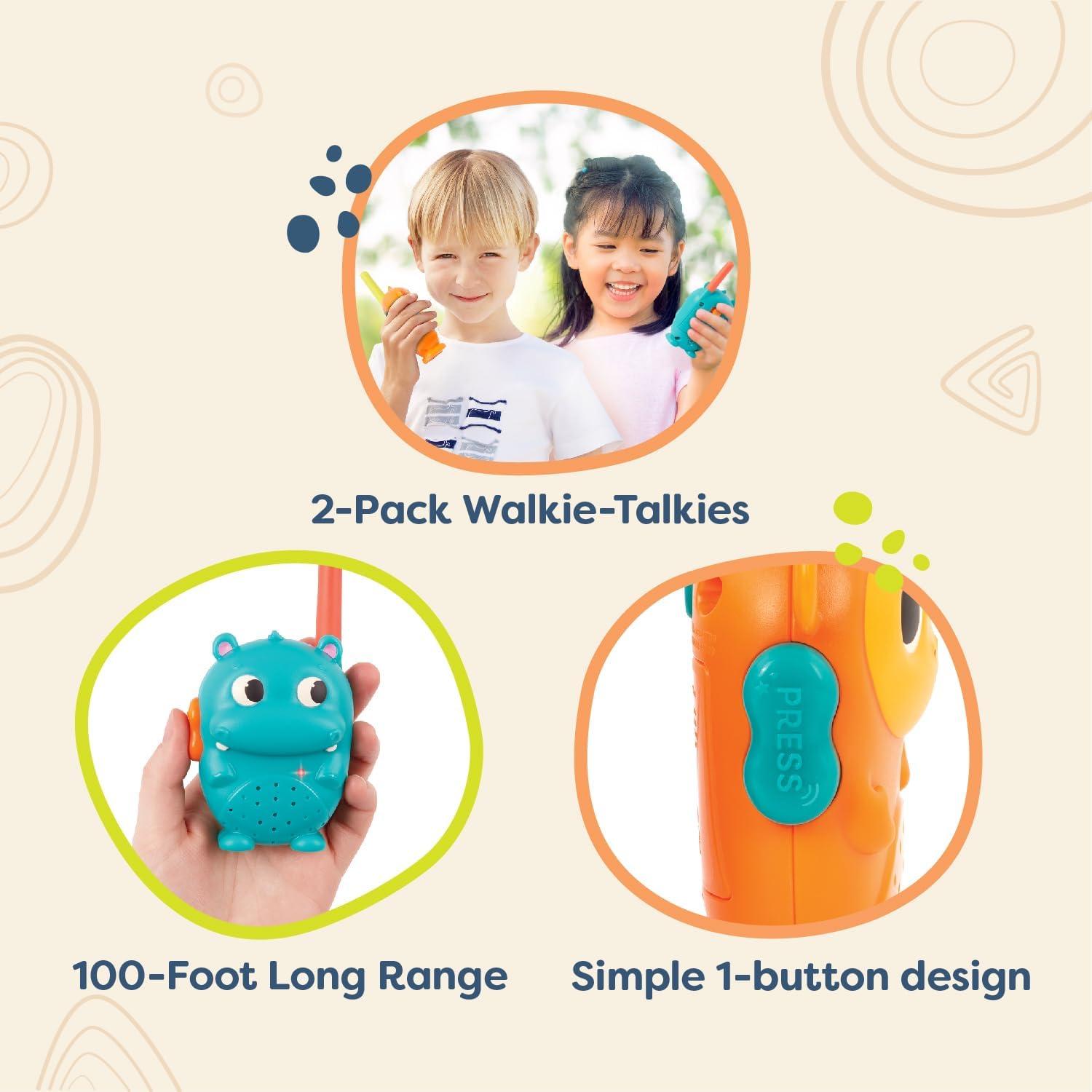Walkie Talkies B. toys Hipopótamo y Mono 2-Pack 30.48m