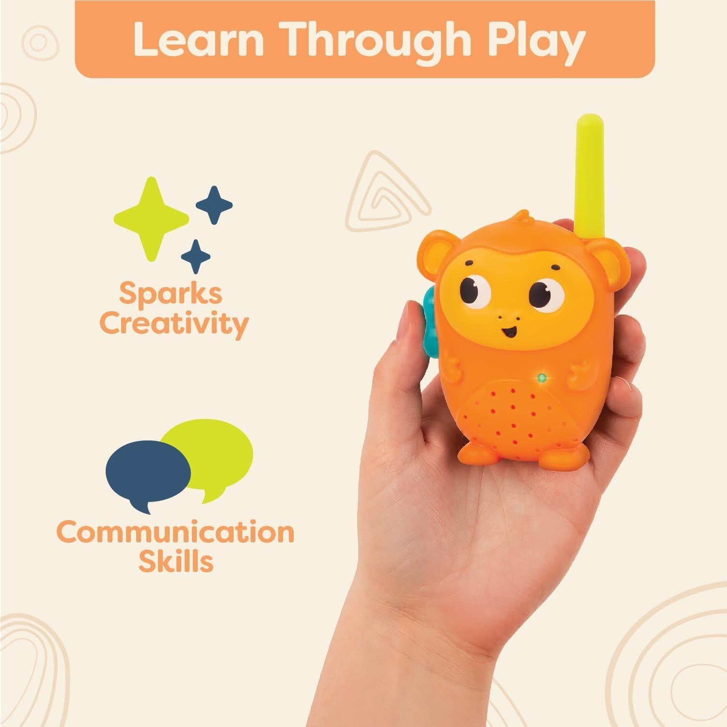 Walkie Talkies B. toys Hipopótamo y Mono 2-Pack 30.48m