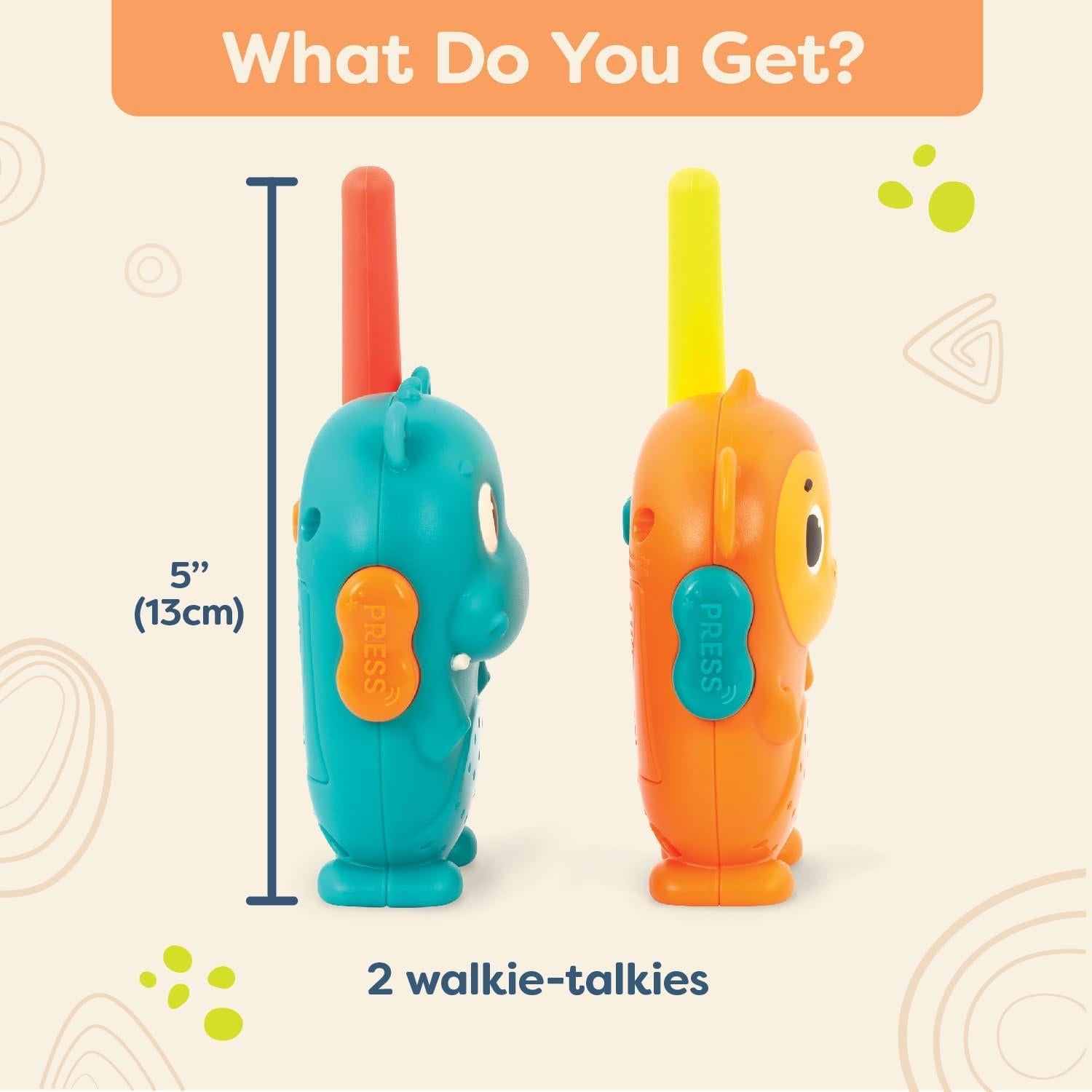 Walkie Talkies B. toys Hipopótamo y Mono 2-Pack 30.48m
