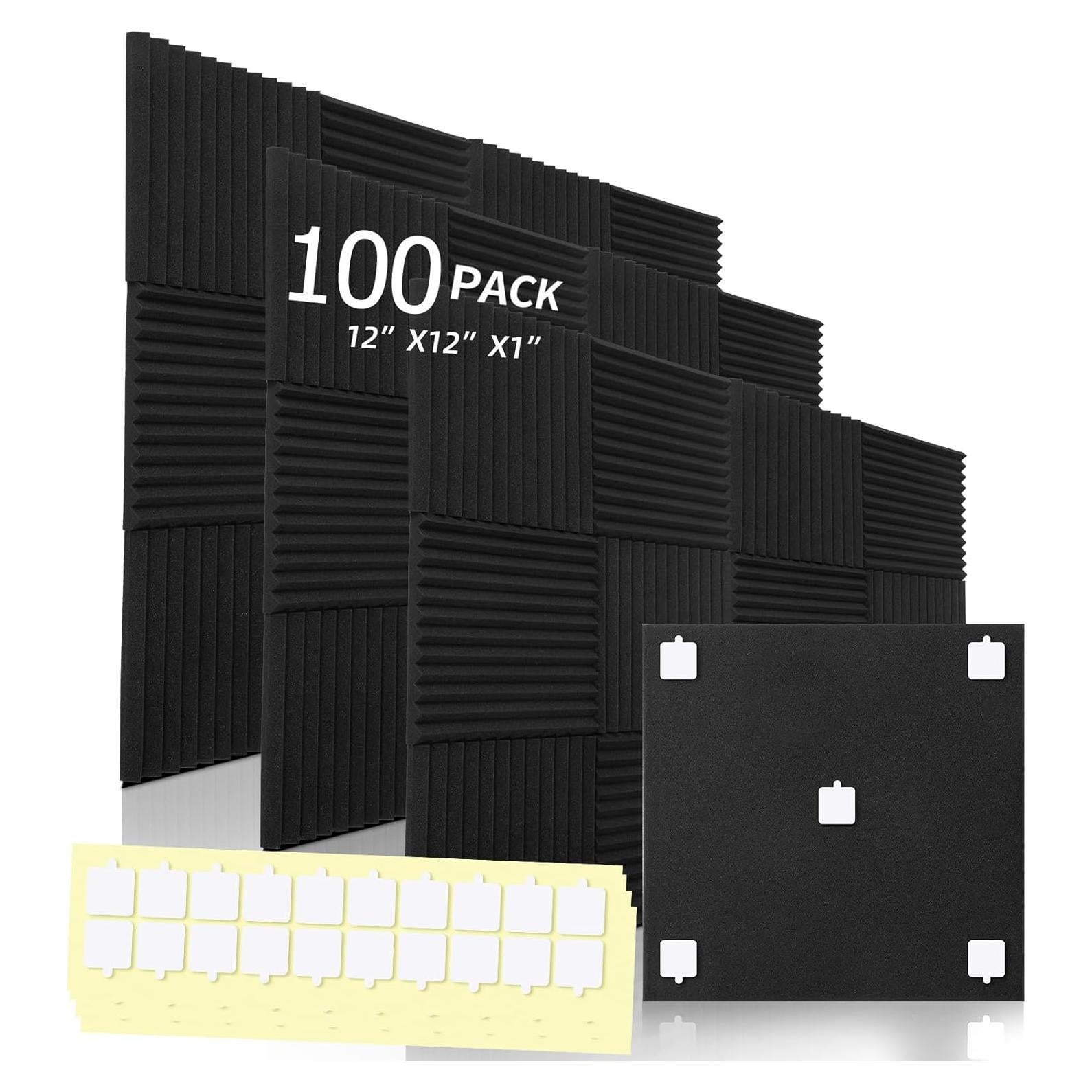 Paquete de 100 Paneles de Espuma Acústica Aislantes 30.48 cm