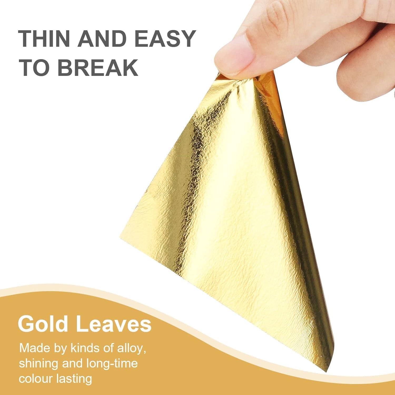 200 Hojas de Oro Imitación Bubimon - Oro, Rosa y Plata