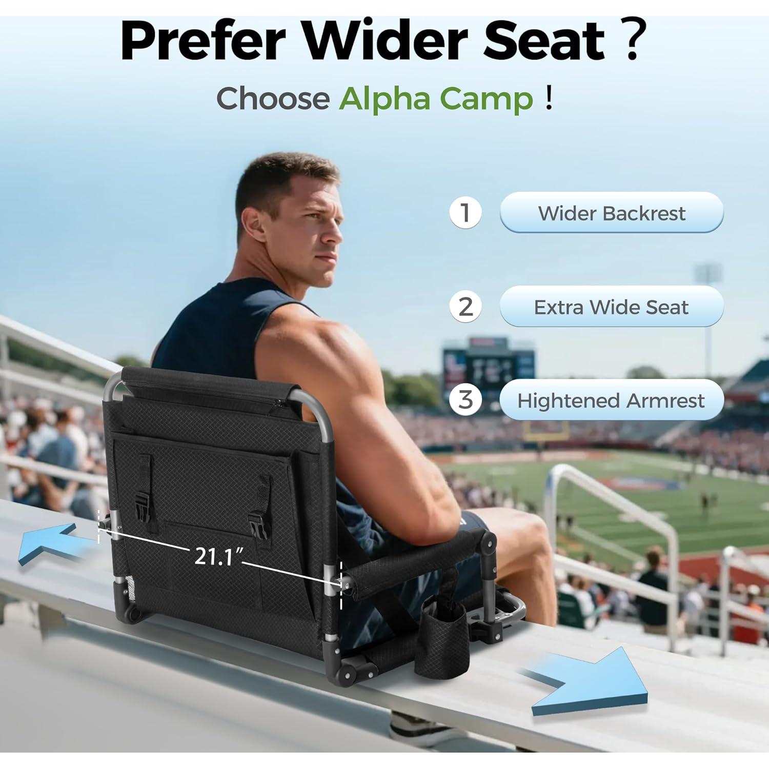 Silla de Estadio ALPHA CAMP con Respaldo y Reposabrazos