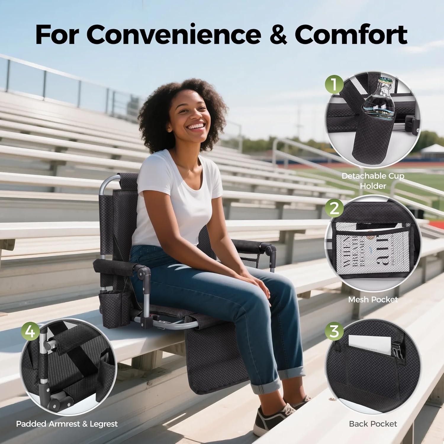 Silla de Estadio ALPHA CAMP con Respaldo y Reposabrazos