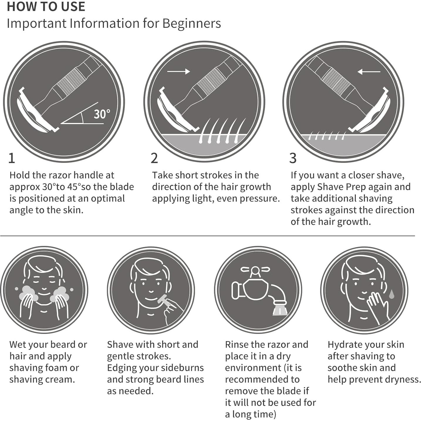 Razor de Seguridad BULIMICA Doble Bisel Negro Gris con 10 Cuchillas