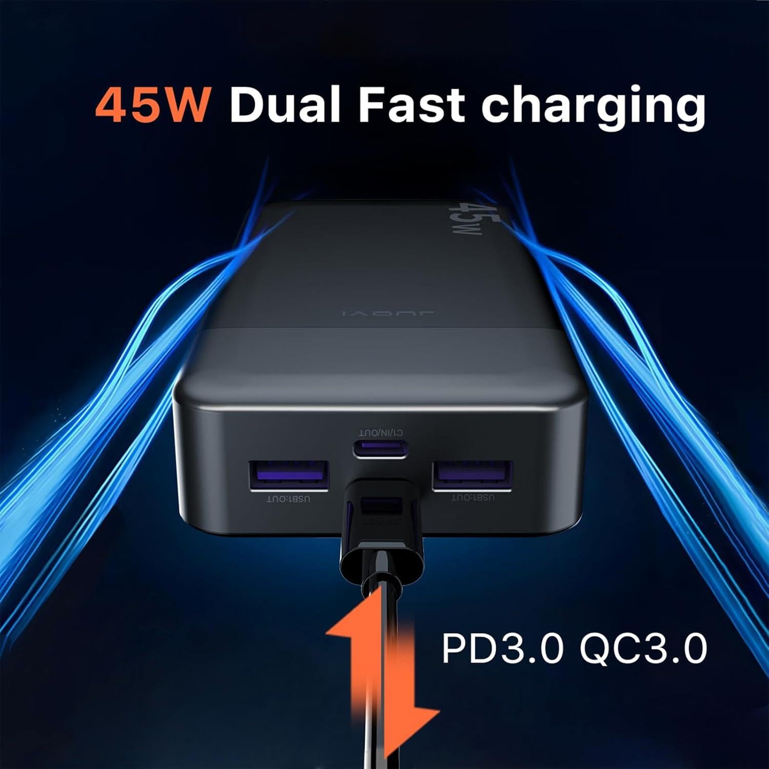 Banco de Energía Portátil JUOVI 20000mAh 45W Carga Rápida