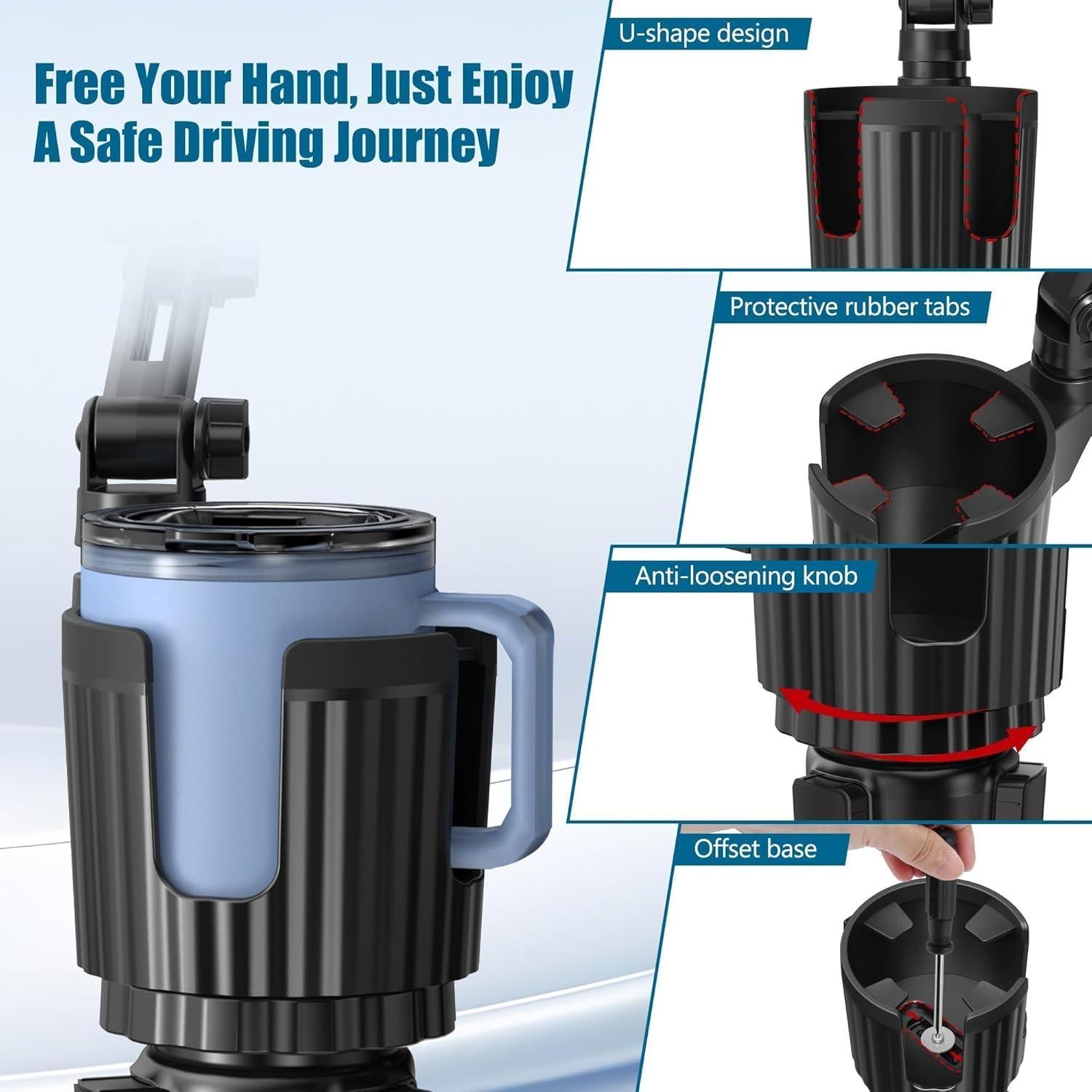 Soporte para Teléfono SAGRUILA 2 en 1 para Portavasos Coche