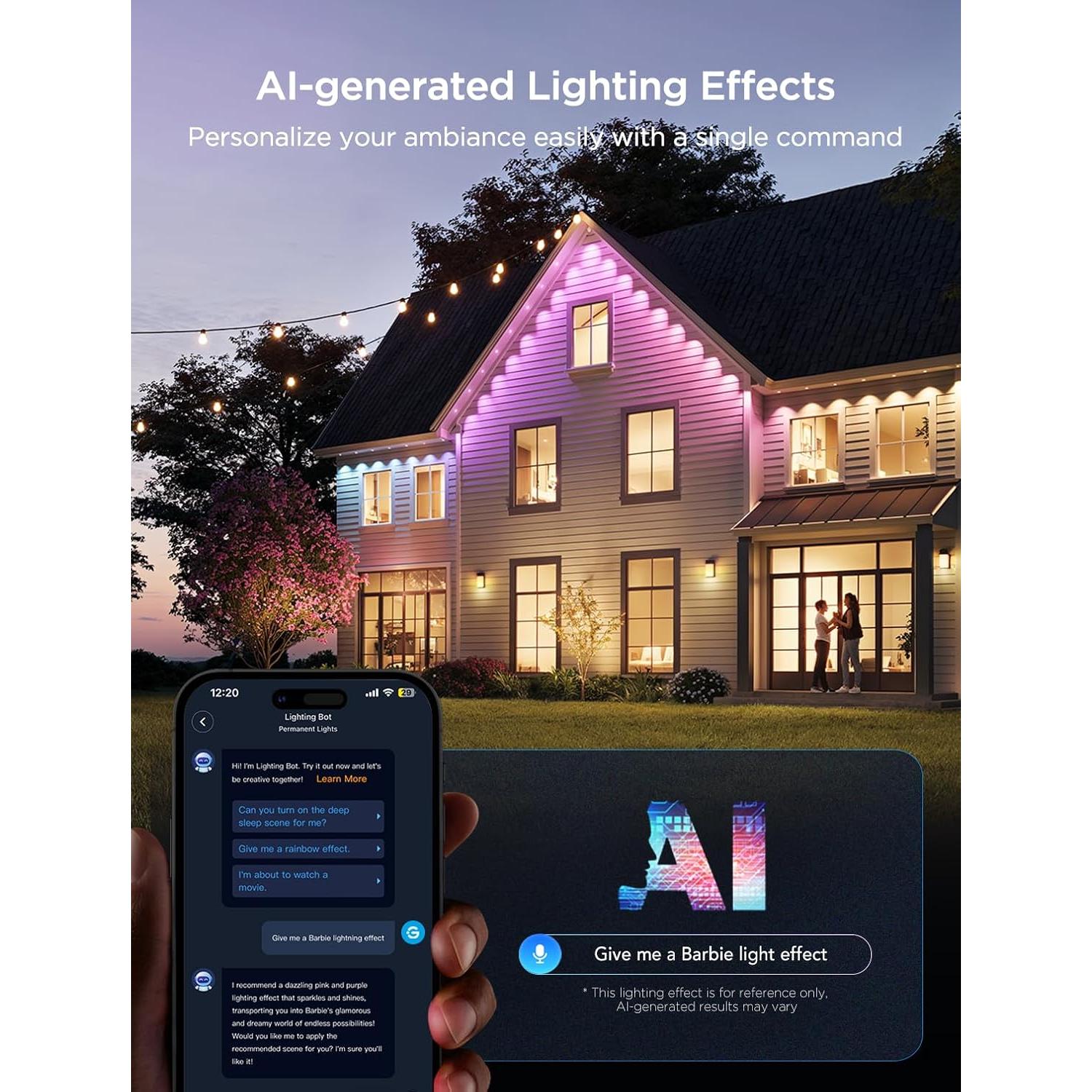 Luces Exteriores Govee 15.24m RGBIC IP67 con 100 Modos