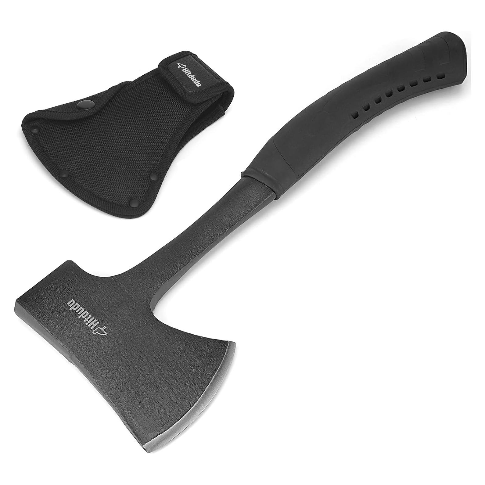 Hacha de Camping Hitdudu 33.8 cm Acero Forjado con Funda