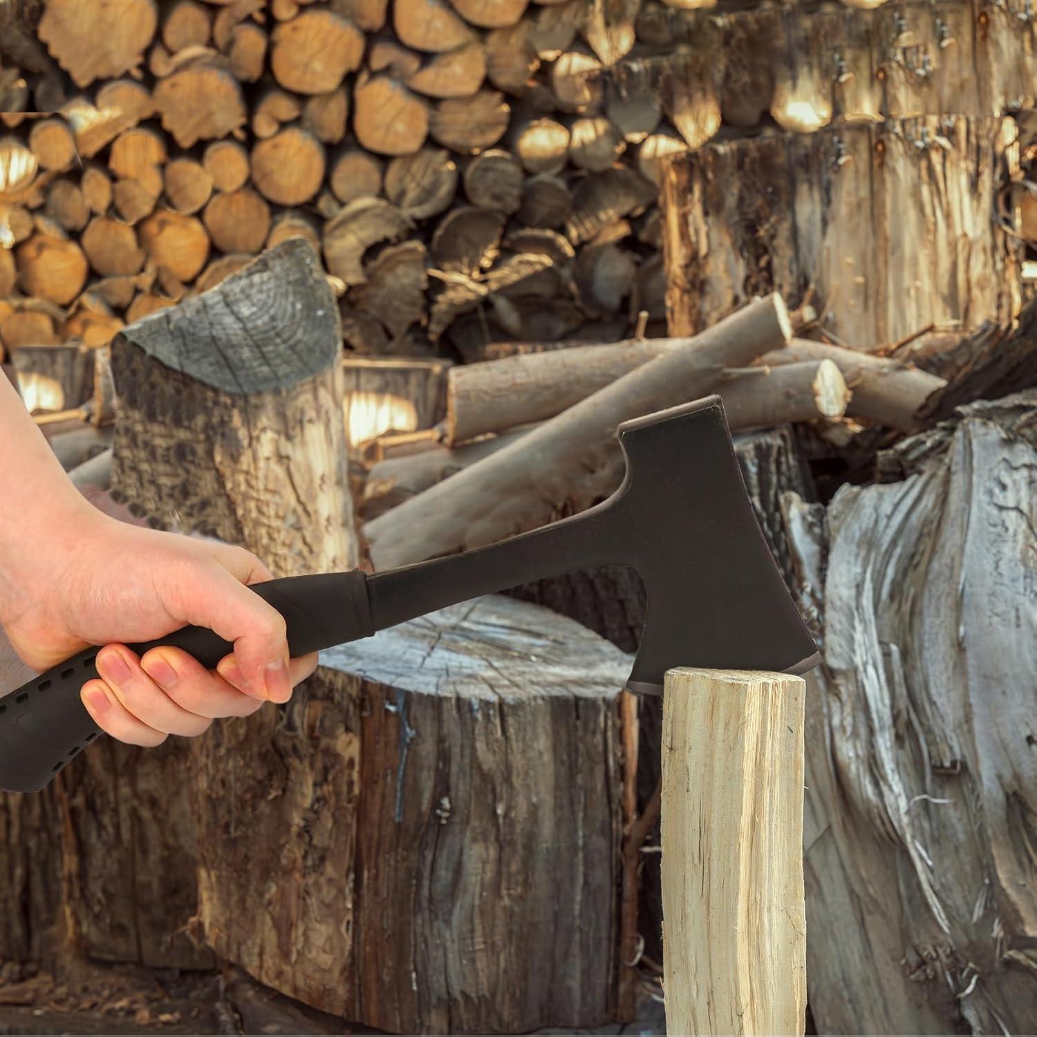 Hacha de Camping Hitdudu 33.8 cm Acero Forjado con Funda