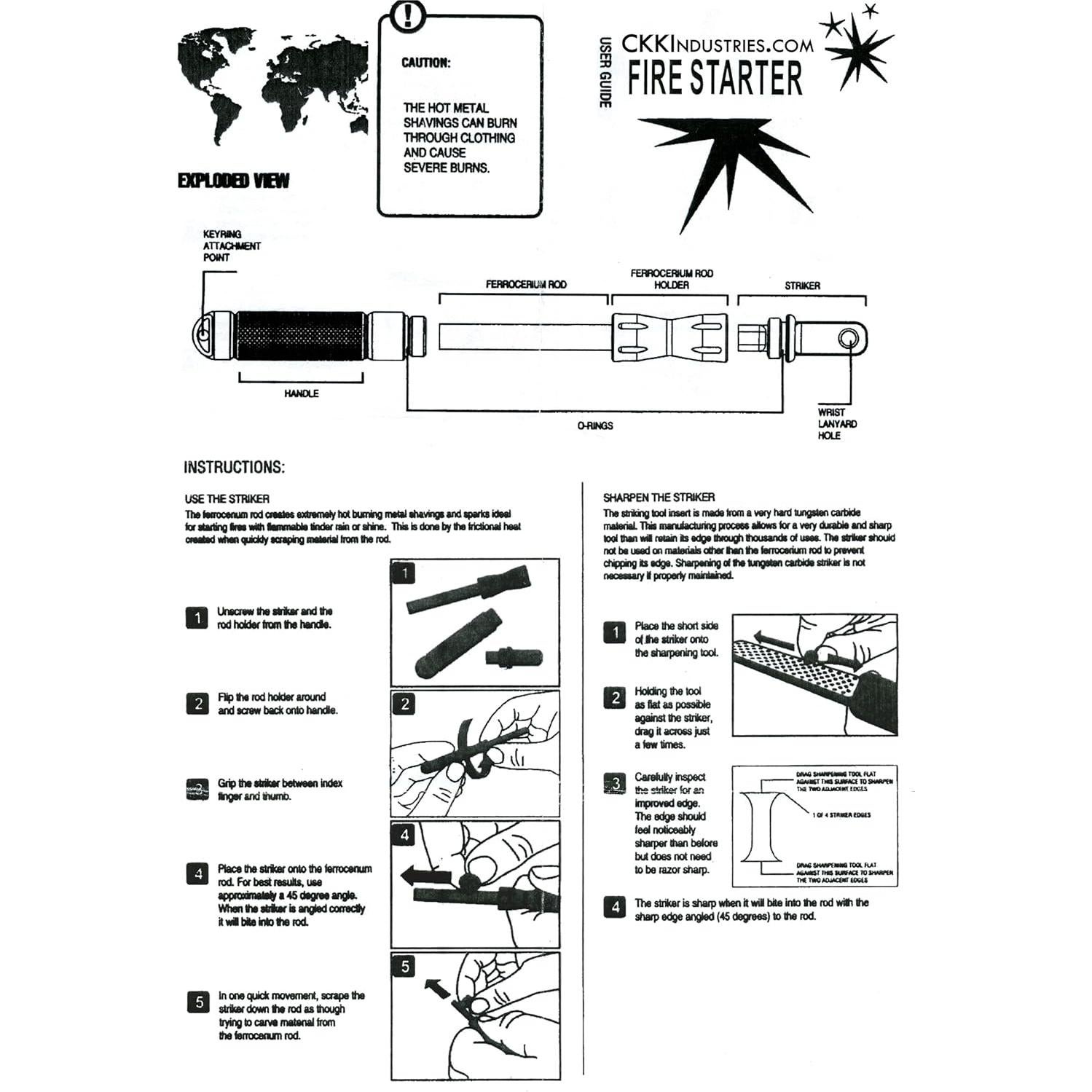 Kit de Encendido de Fuego Ferrocerio HolsterSmith - Verde Neón