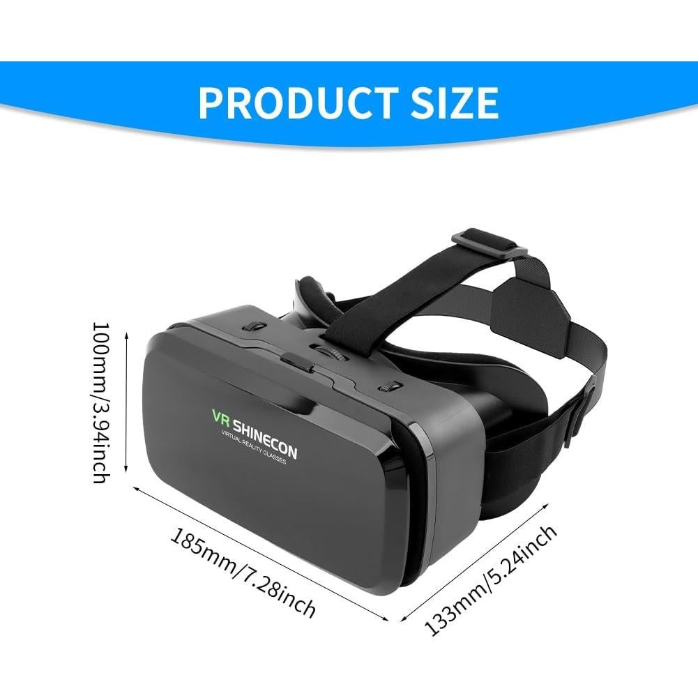 VR Headsets Virtual Reality Headsets for Phone Cell Phone 3D Glasses Helmets VR Goggles for TV Movies Video Games Support 4-6inches Mobile Screen,100° Large Viewing Angle(Black)
