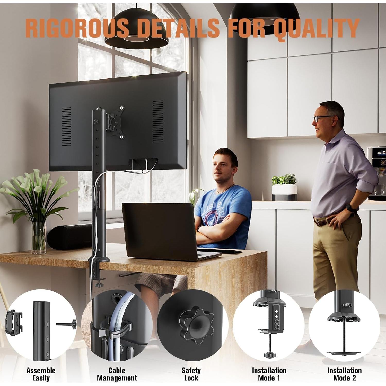 Soporte de Monitor HEMUD Alto Ajustable 27-42" hasta 35kg