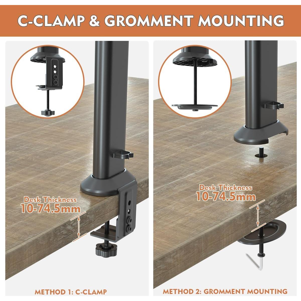 Soporte de Monitor HEMUD Alto Ajustable 27-42" hasta 35kg