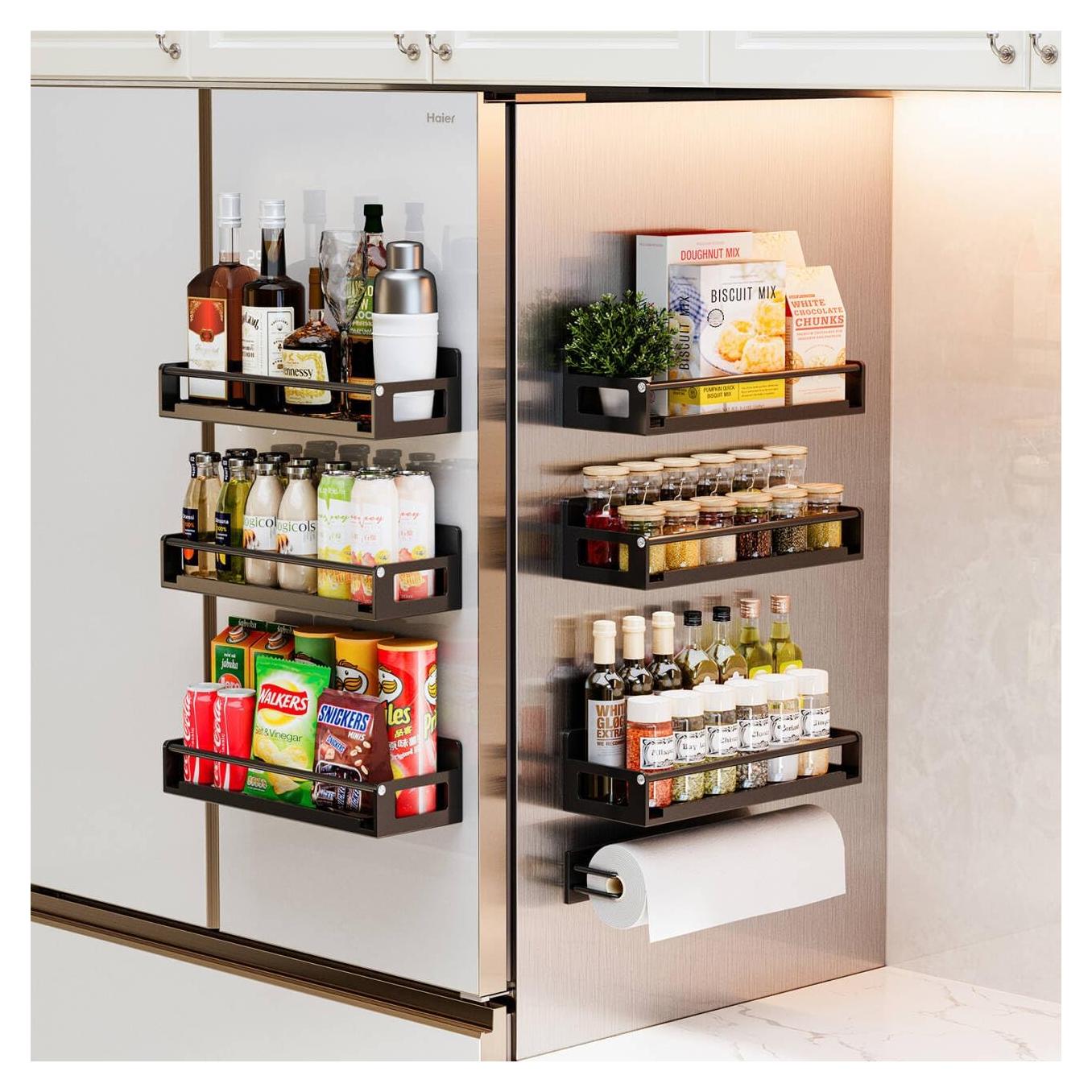 Organizador de Especias Magnético Adoymiro 5 Estantes Negro