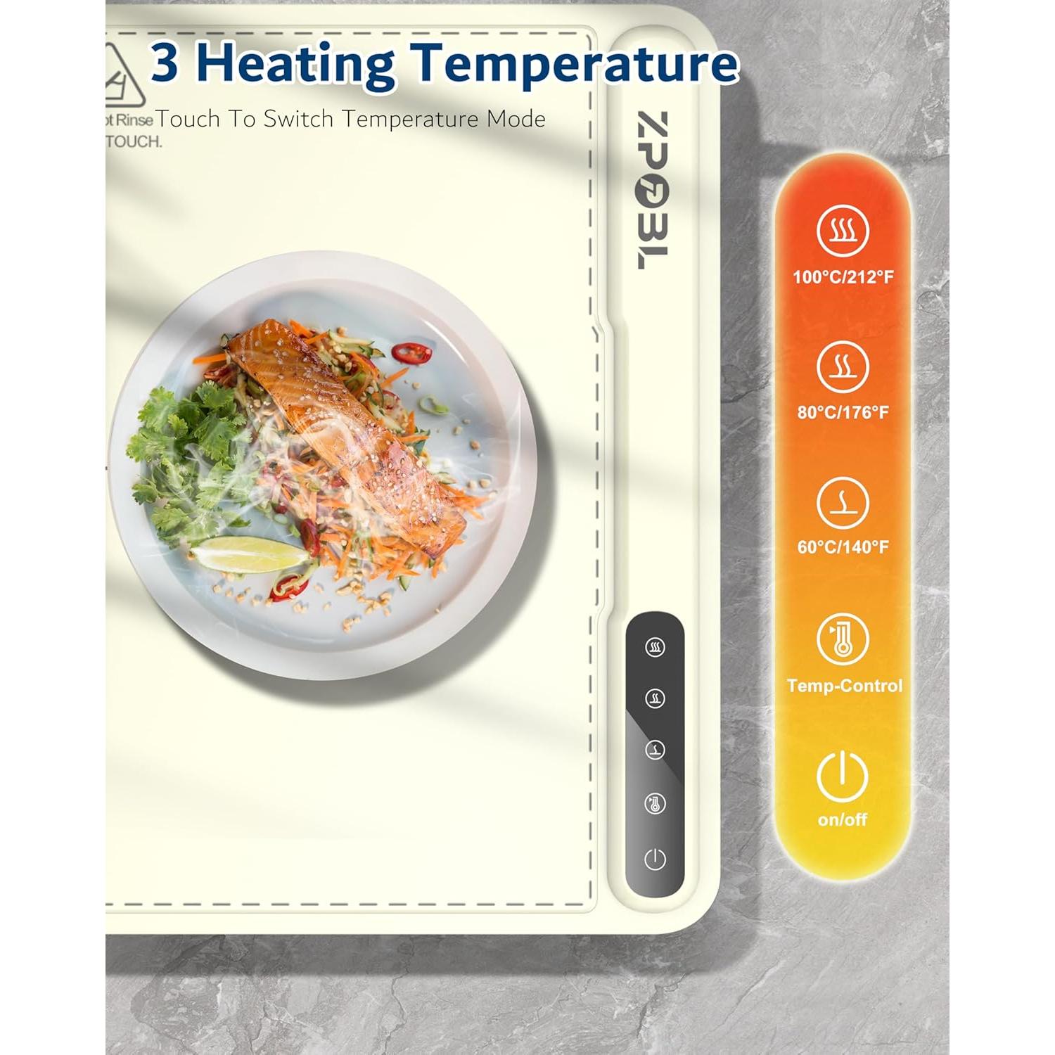 Alfombrilla Calentadora Eléctrica ZPPBL 61x41cm 3 Niveles