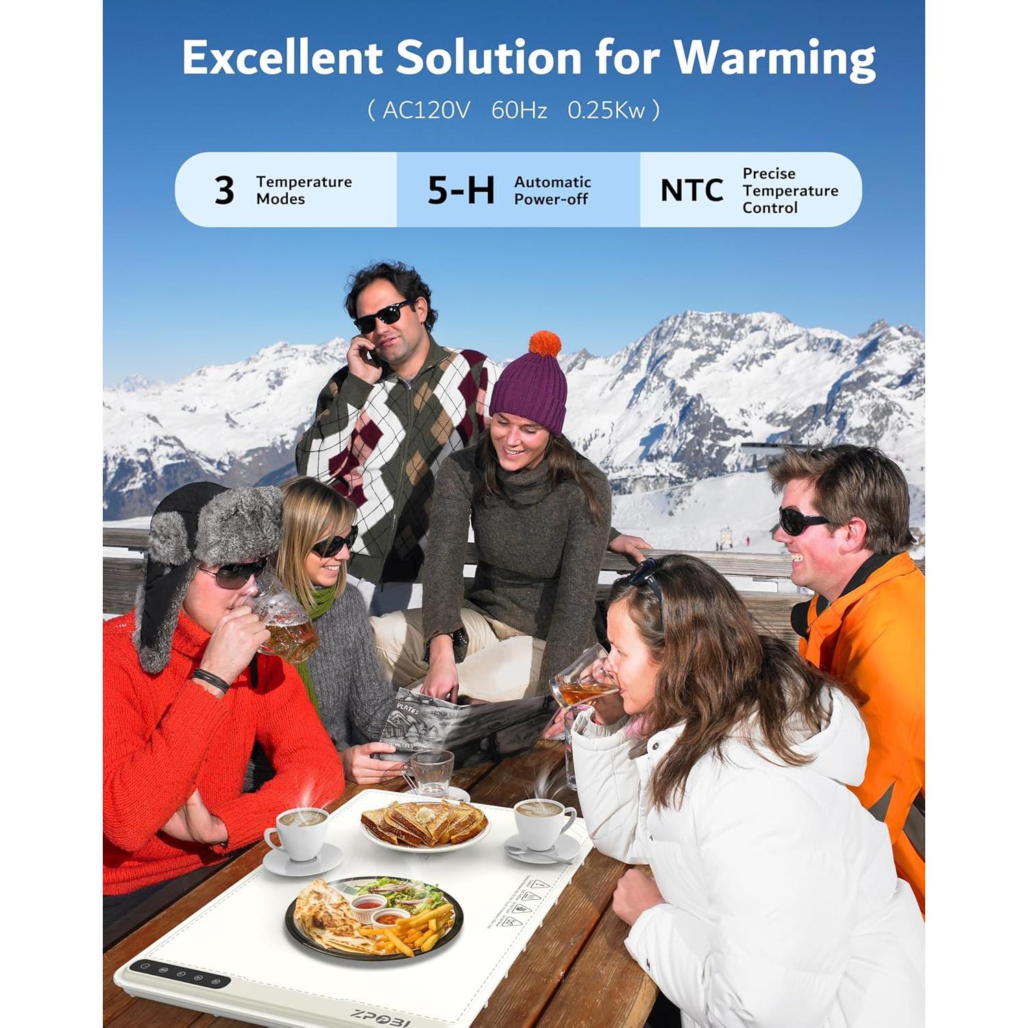 Alfombrilla Calentadora Eléctrica ZPPBL 61x41cm 3 Niveles