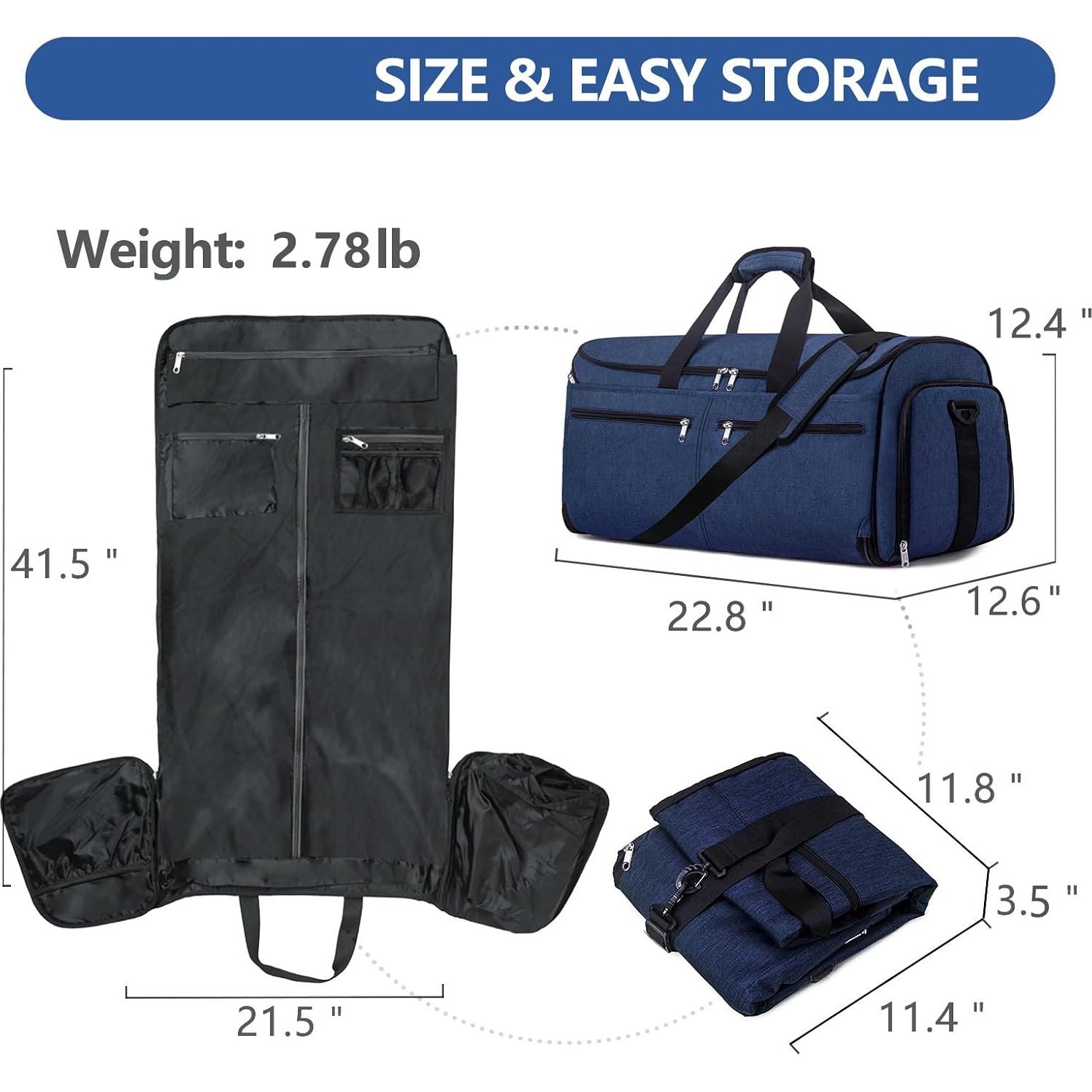 Bolsa de Ropa de Mano Bukere 2 en 1 Azul 55L para Viajar