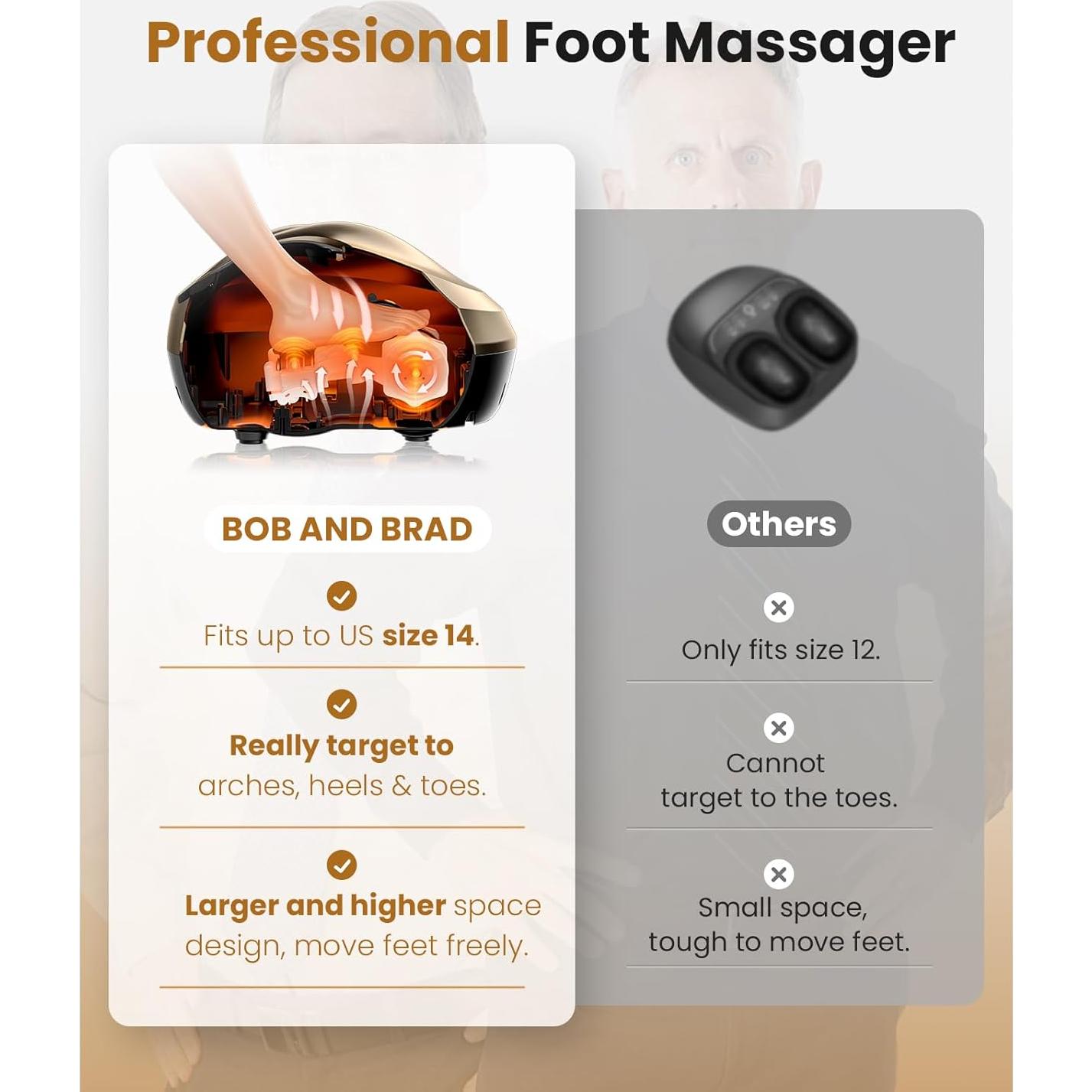 Masajeador de pies eléctrico Bob y Brad 721 con calor y control remoto