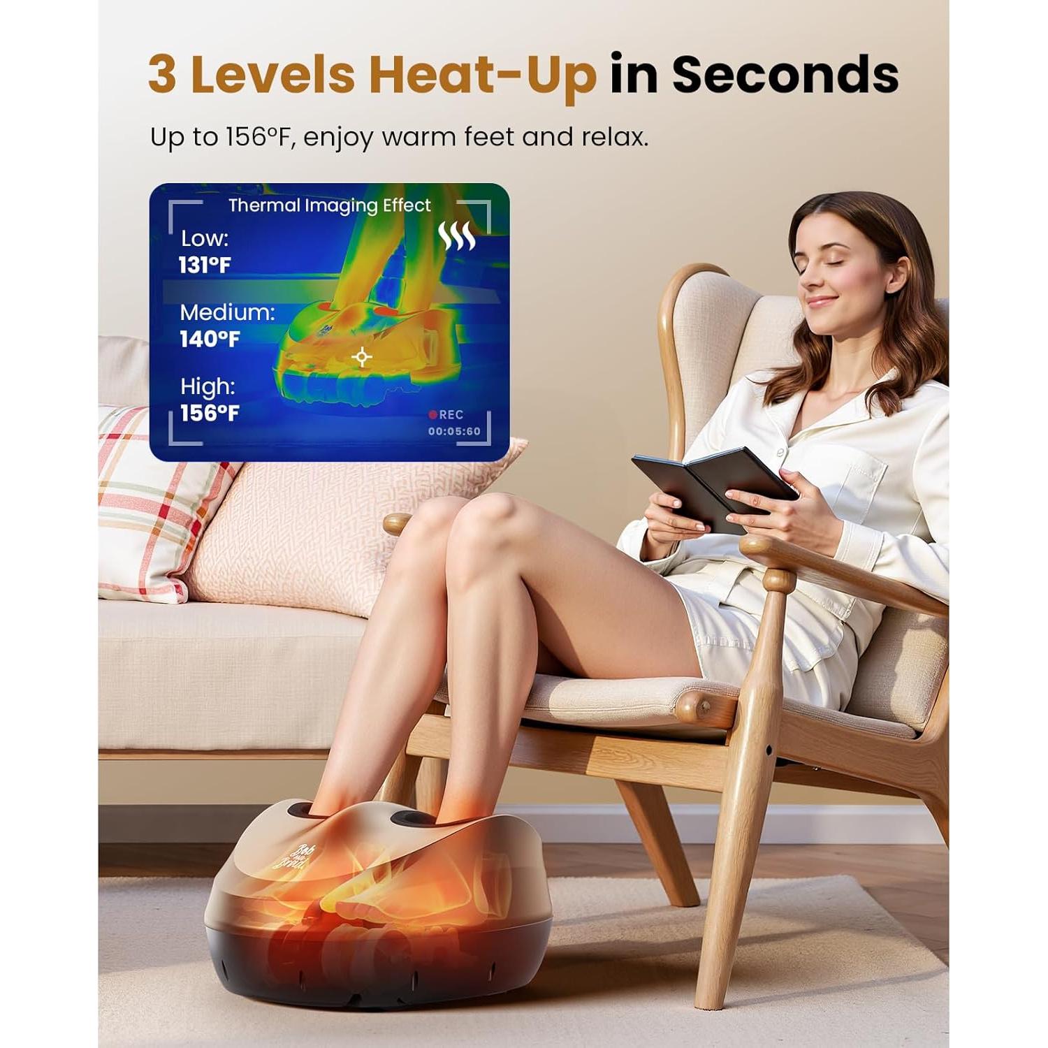 Masajeador de pies eléctrico Bob y Brad 721 con calor y control remoto