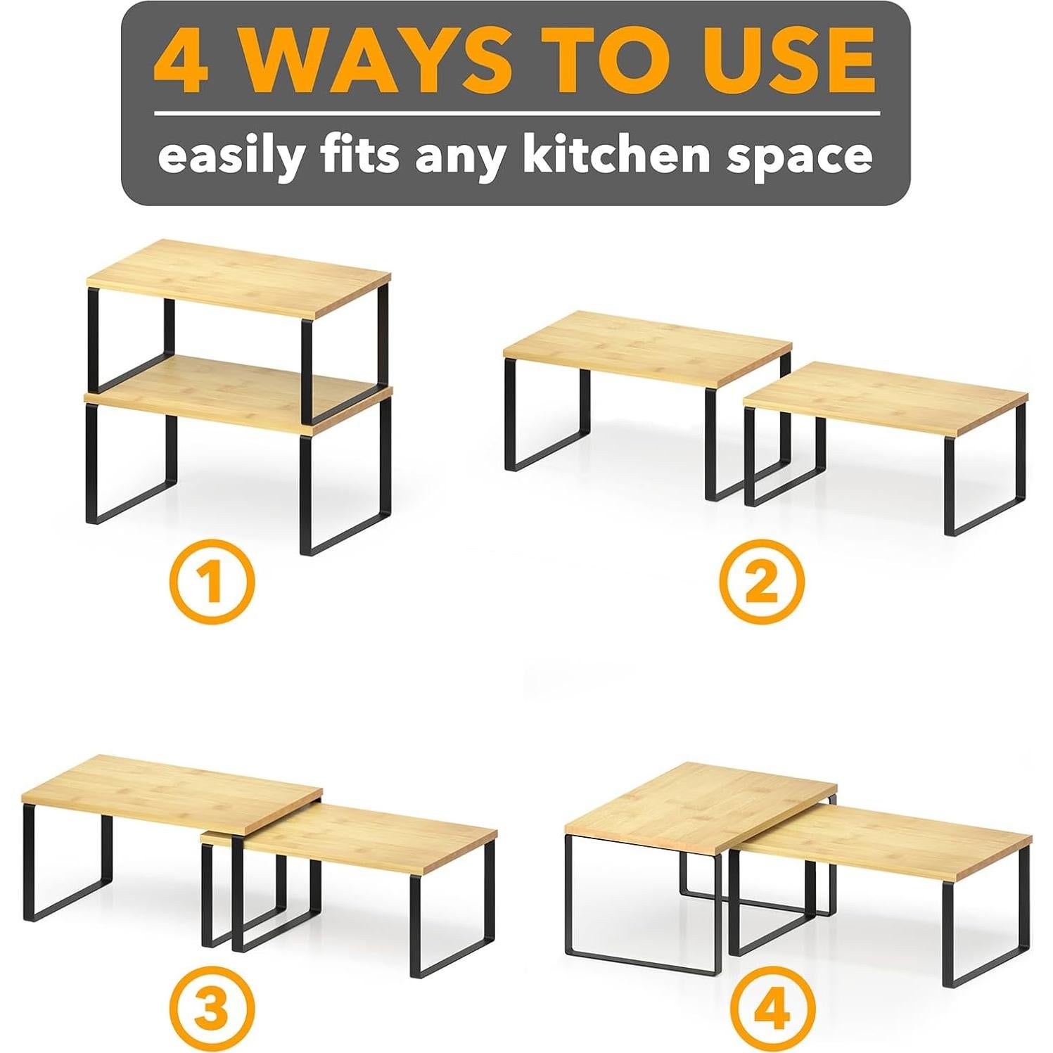 Organizadores de Estantes SpaceAid 2 Paquetes Ajustables Cocina