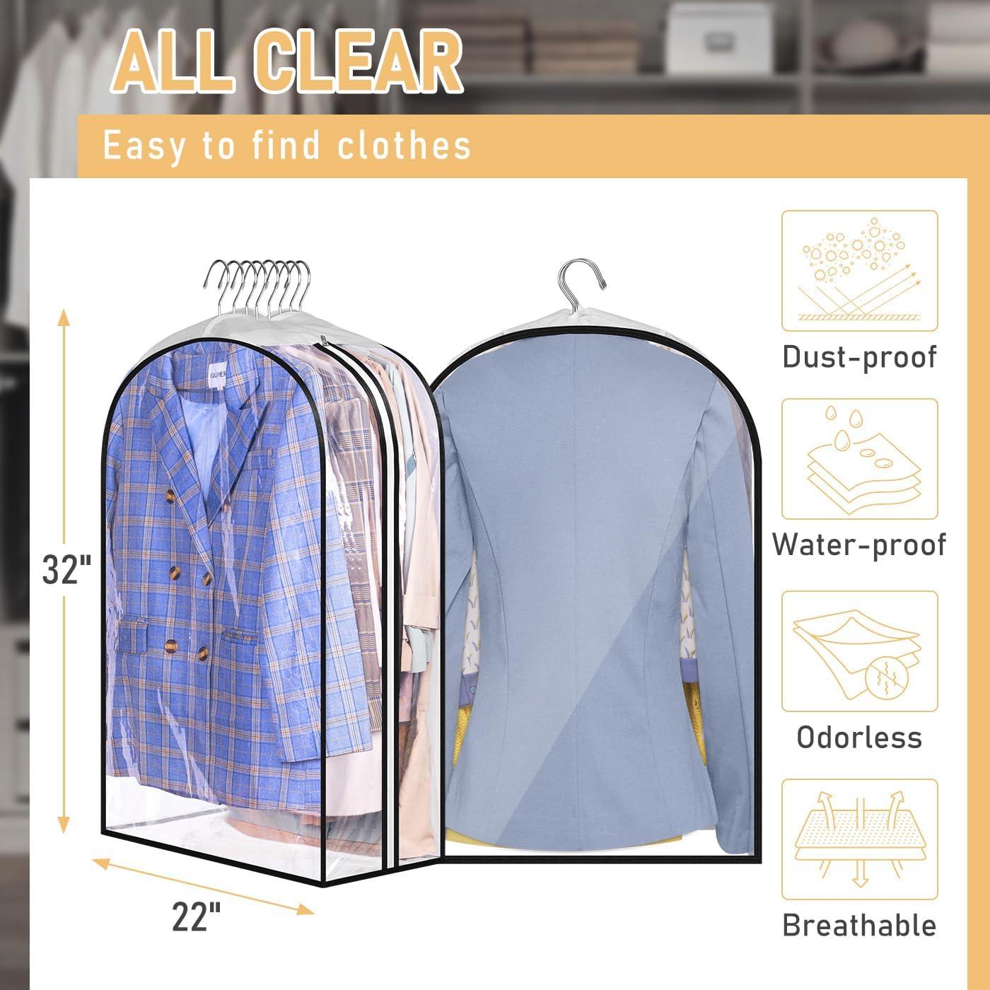 Bolsas de Ropa Transparentes MISSLO 32" con Cremallera - 3 Paquetes