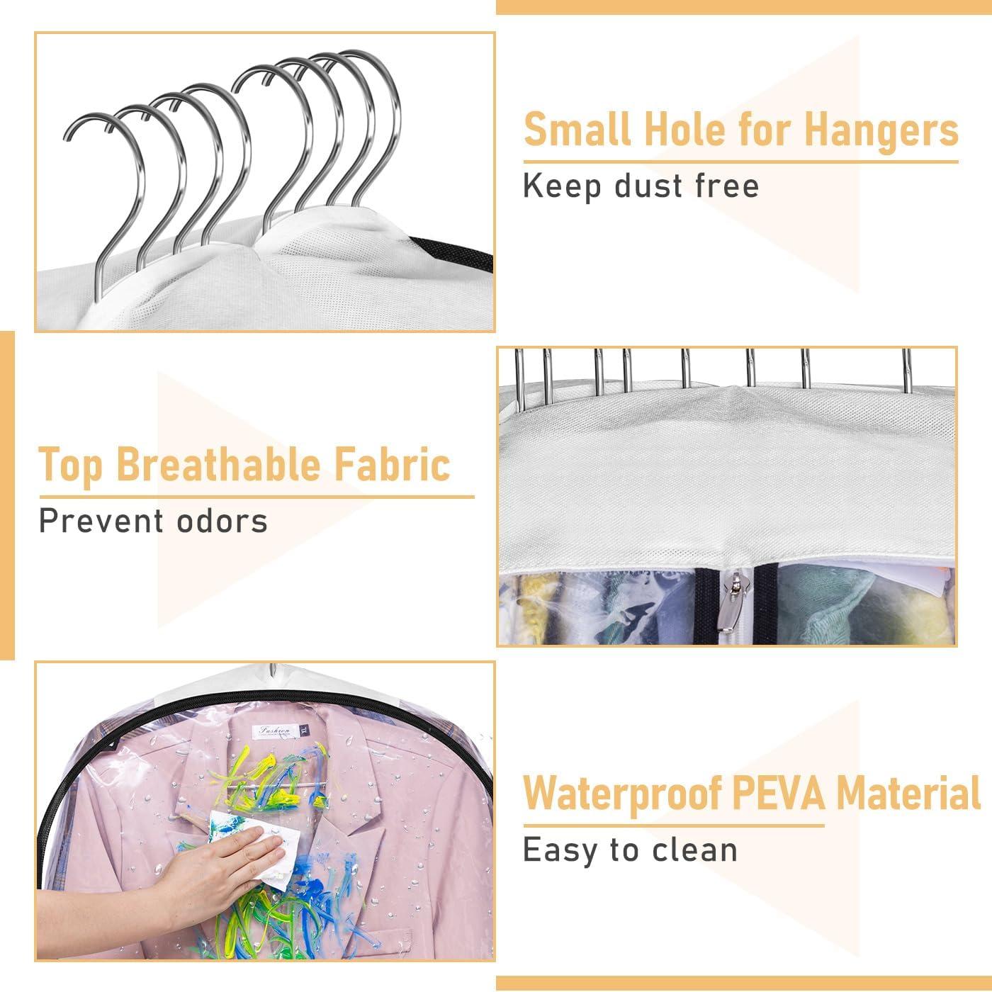 Bolsas de Ropa Transparentes MISSLO 32" con Cremallera - 3 Paquetes