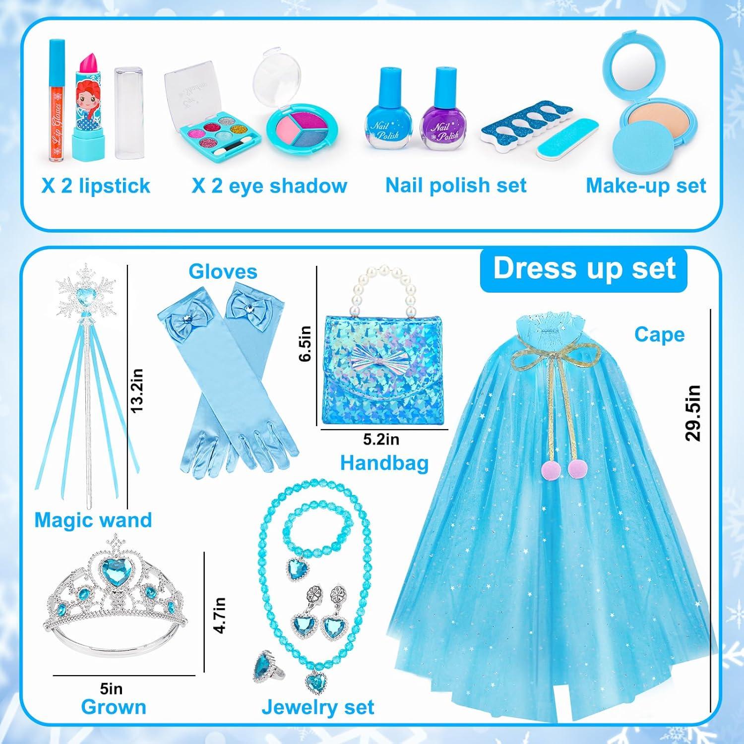 Conjunto de Maquillaje y Disfraz Frozen Basytodio 3-6 Años