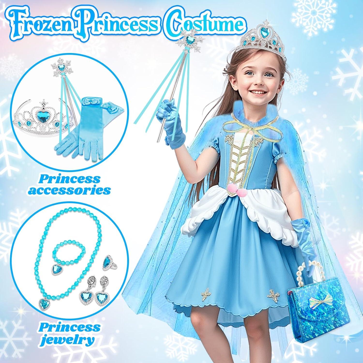Conjunto de Maquillaje y Disfraz Frozen Basytodio 3-6 Años