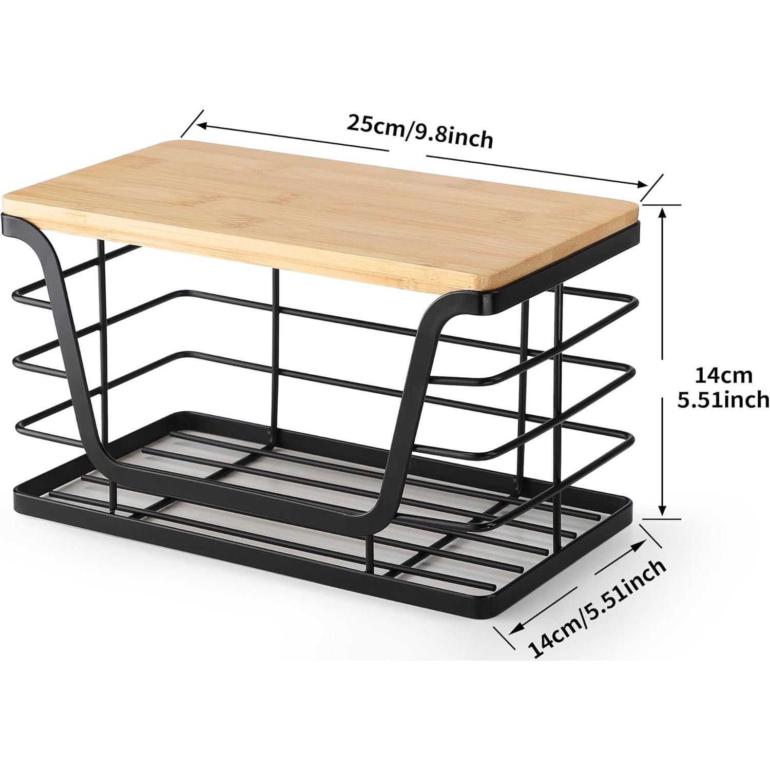 Soporte de Bolsa de Basura ALOCEO Pequeño con Tapa de Bambú