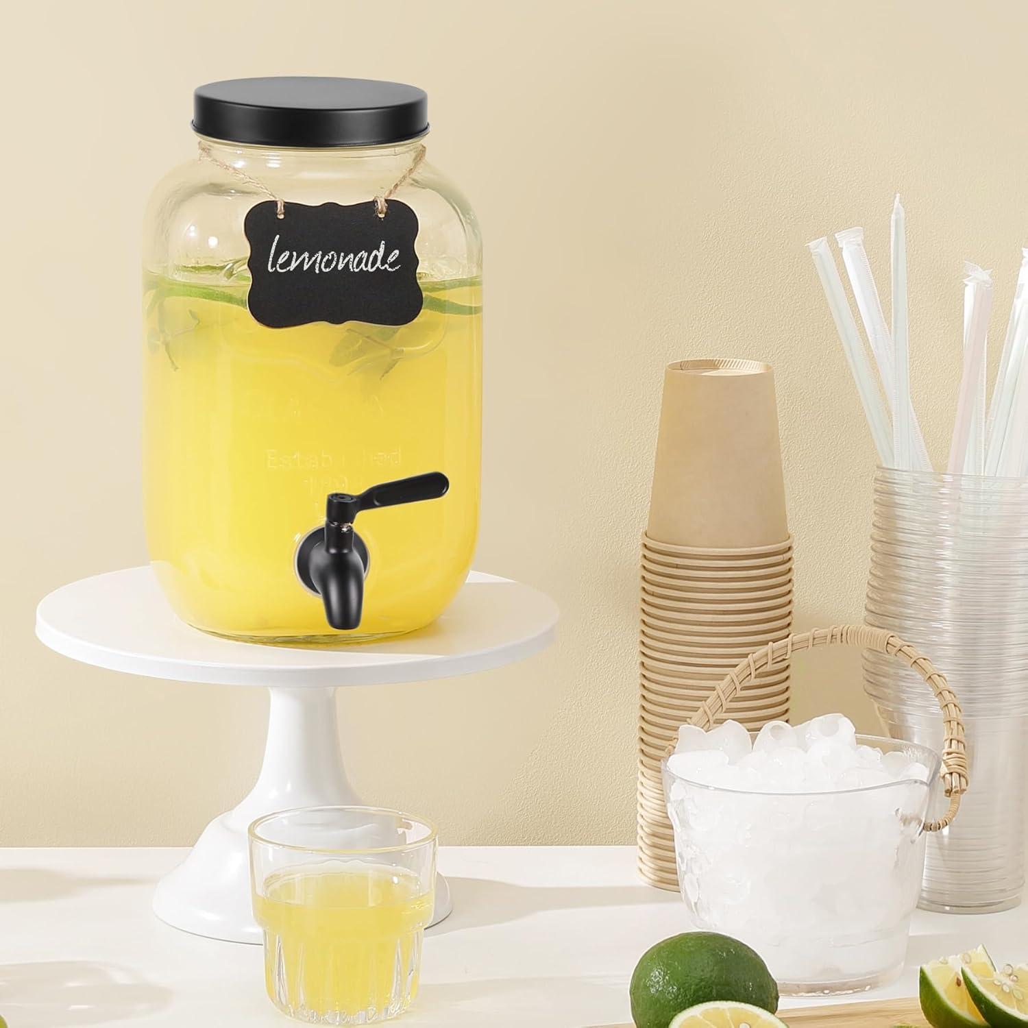 Dispensador de Bebidas de Vidrio 1 Galón HomeFeel Negro