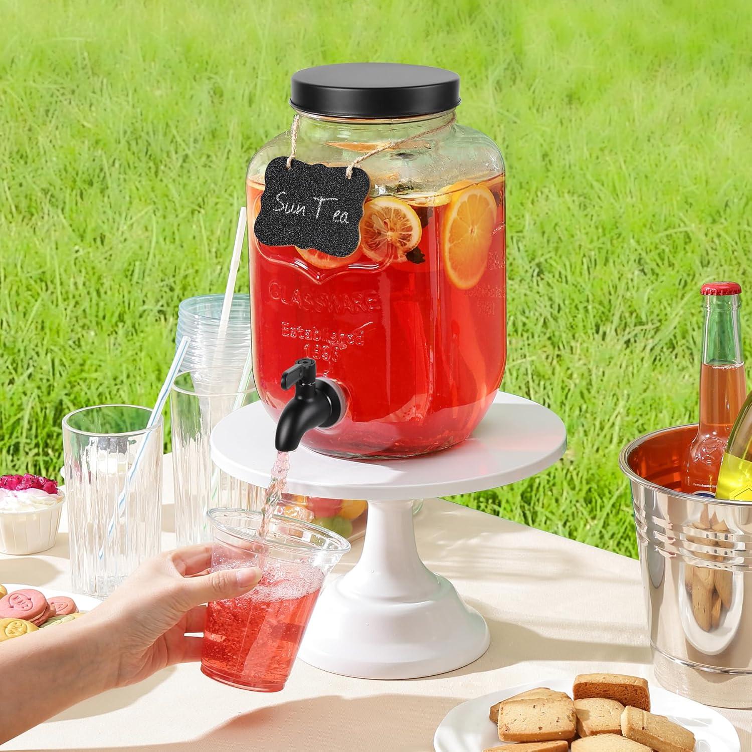 Dispensador de Bebidas de Vidrio 1 Galón HomeFeel Negro