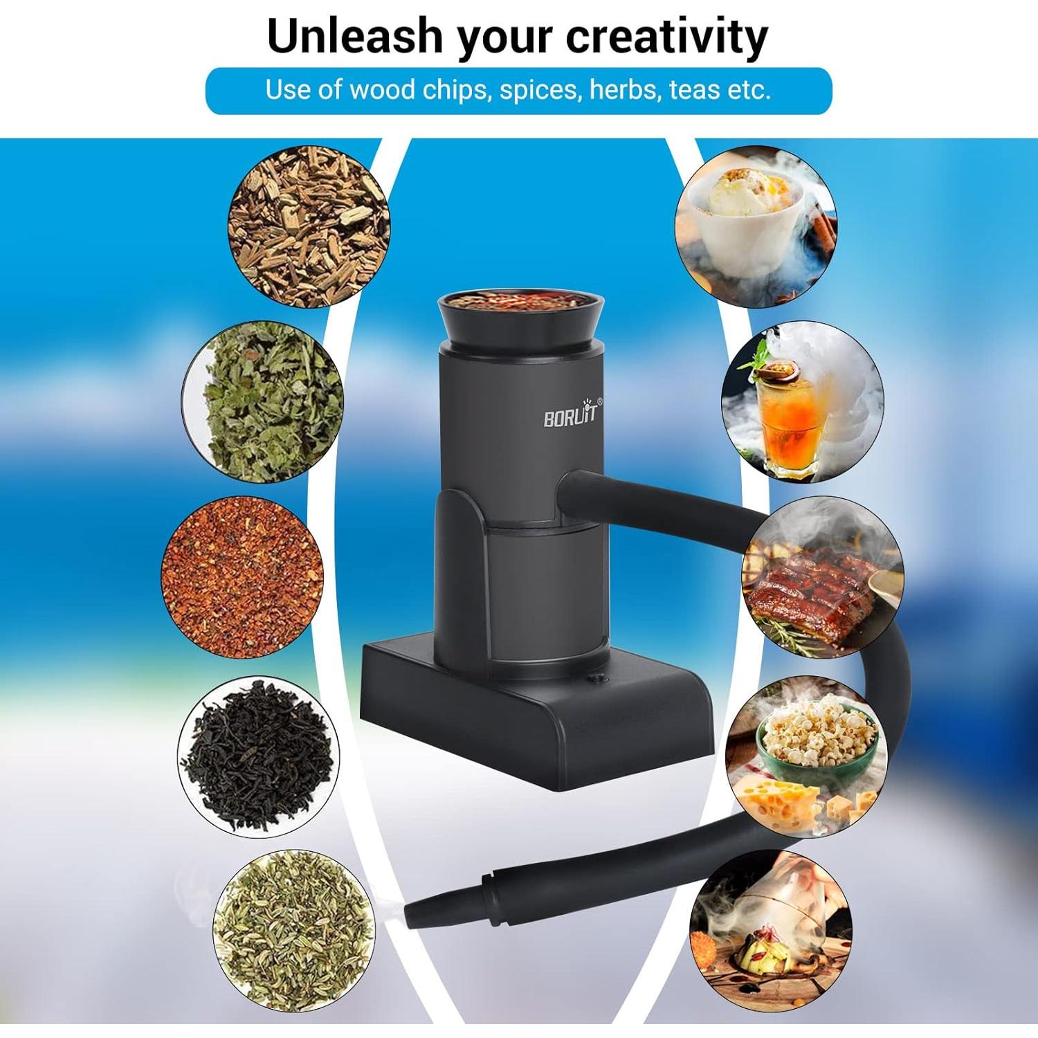 Pistola de Humo BORUIT SK305 Portátil para Cócteles y BBQ