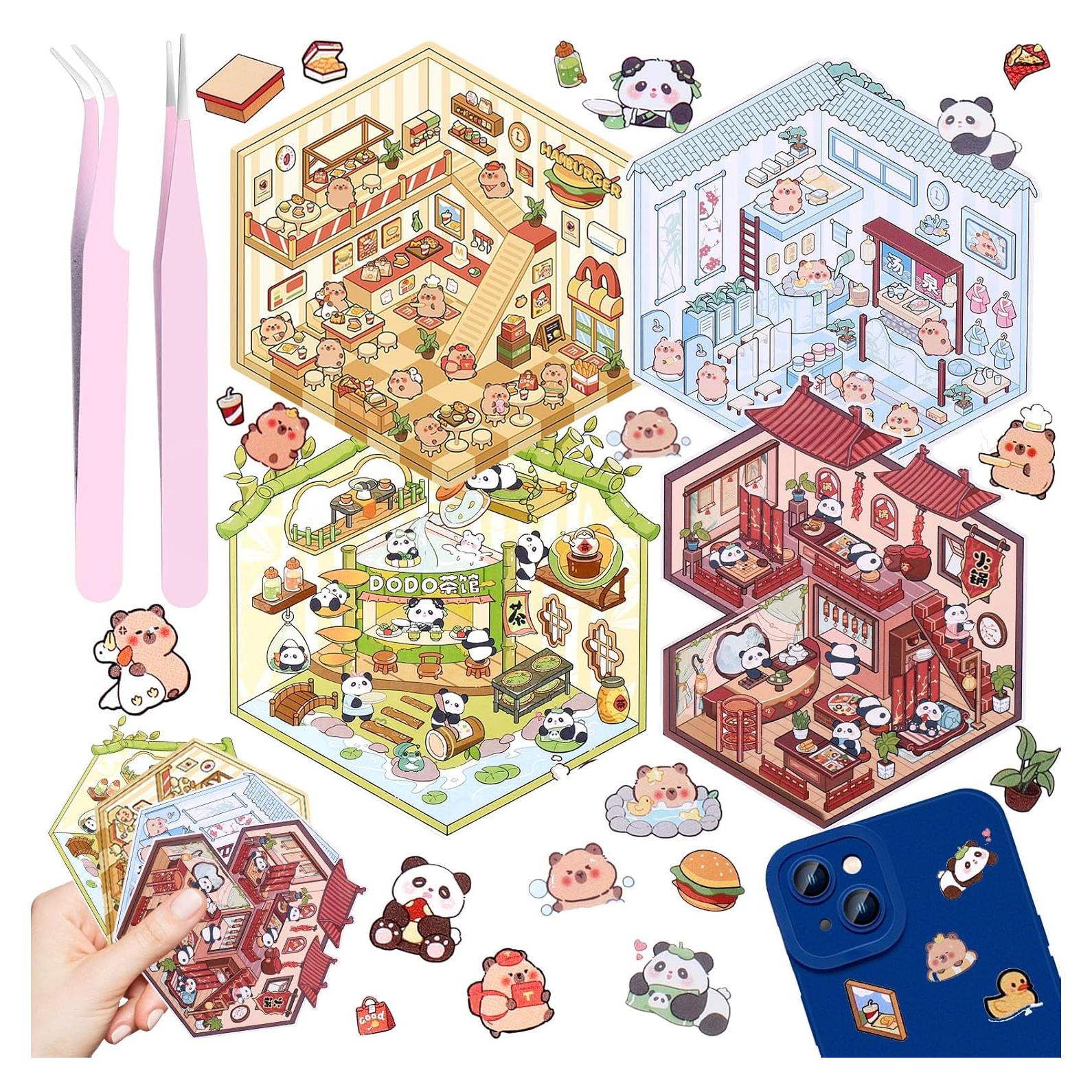 Pegatinas 3D DIY XANGNIER - 4 Conjuntos Creativos para Todos