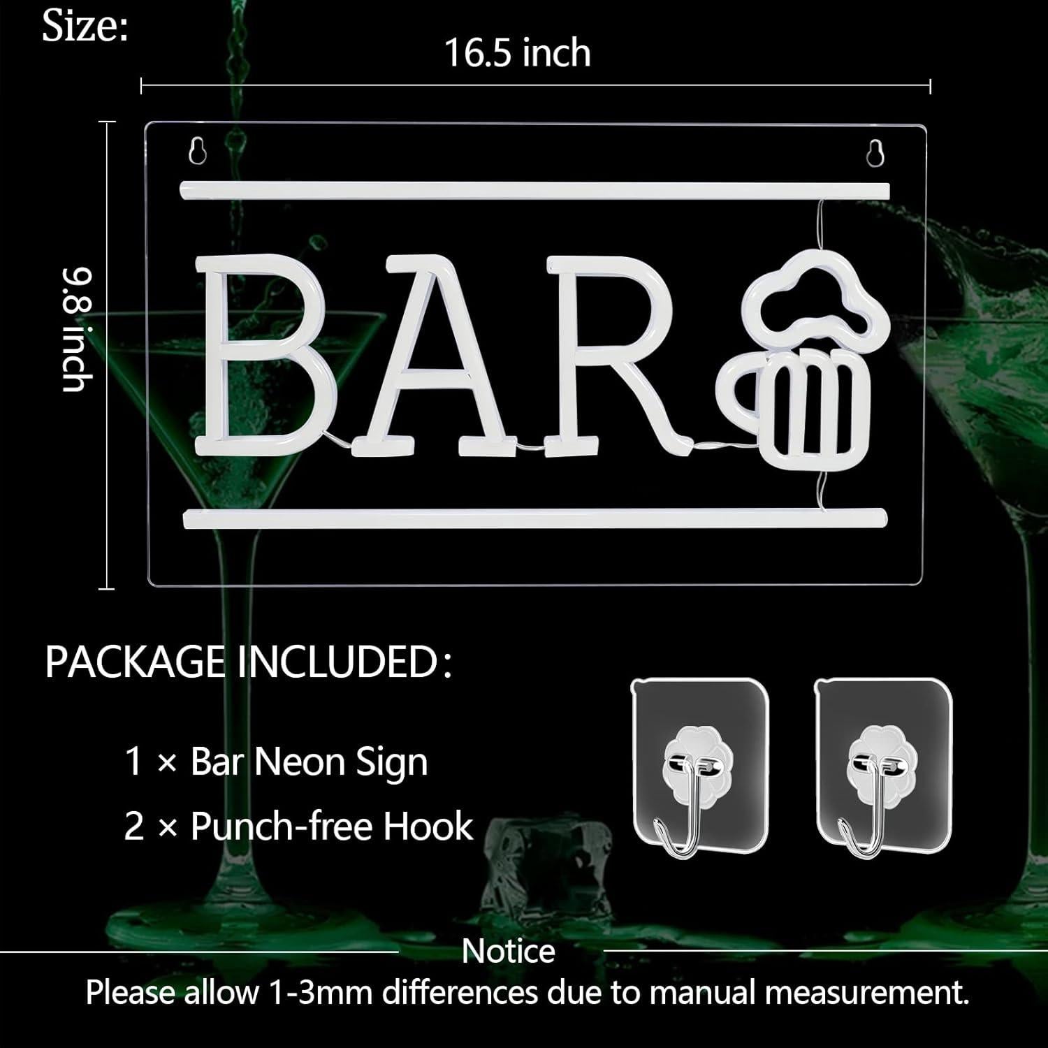 Letrero de Neón LED de Cerveza BK-Neon Life 42x25 cm USB