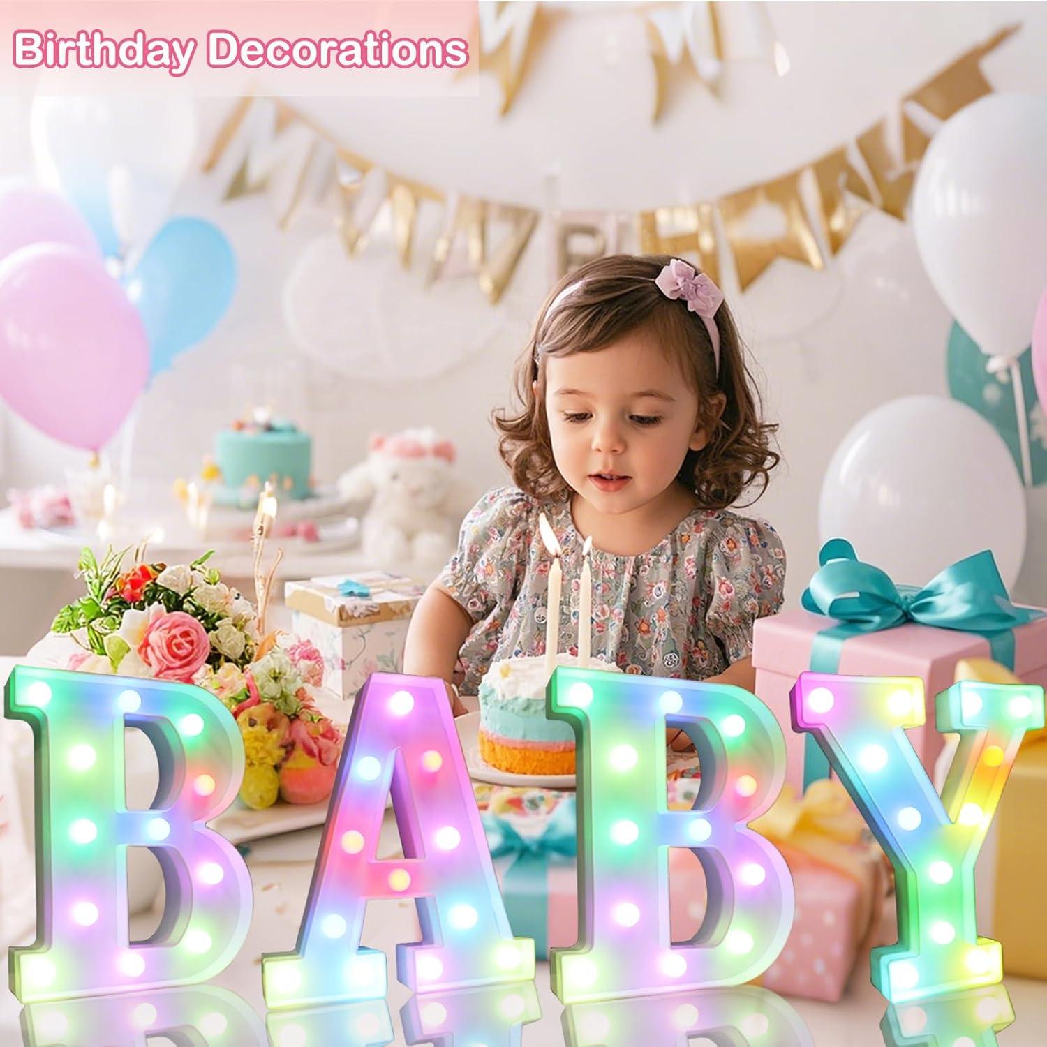 Luz de Letras LED Colorida Oycbuzo con Control Remoto