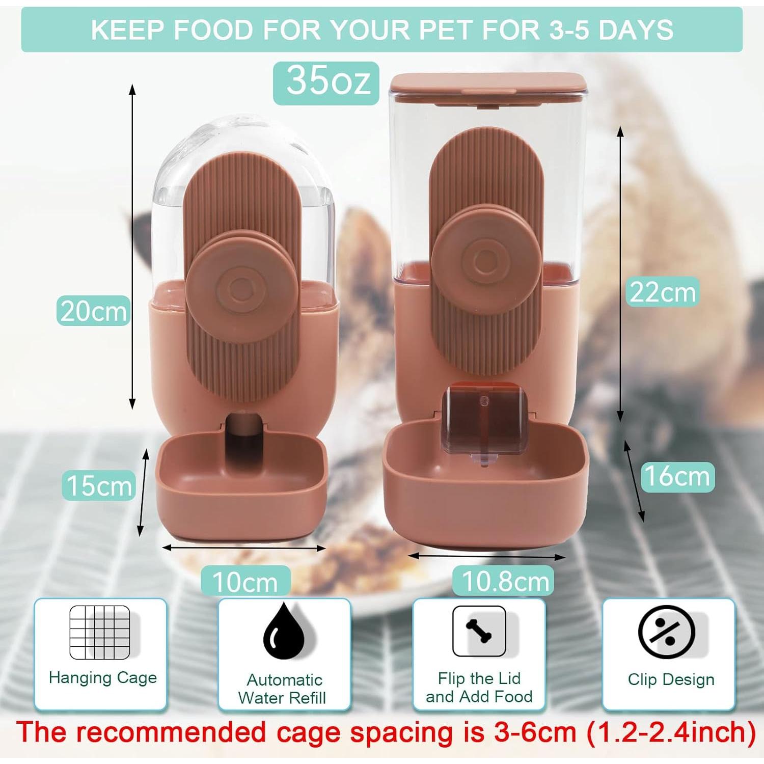 Dispensador Automático de Comida y Agua Colgante Borunhe 1.04L