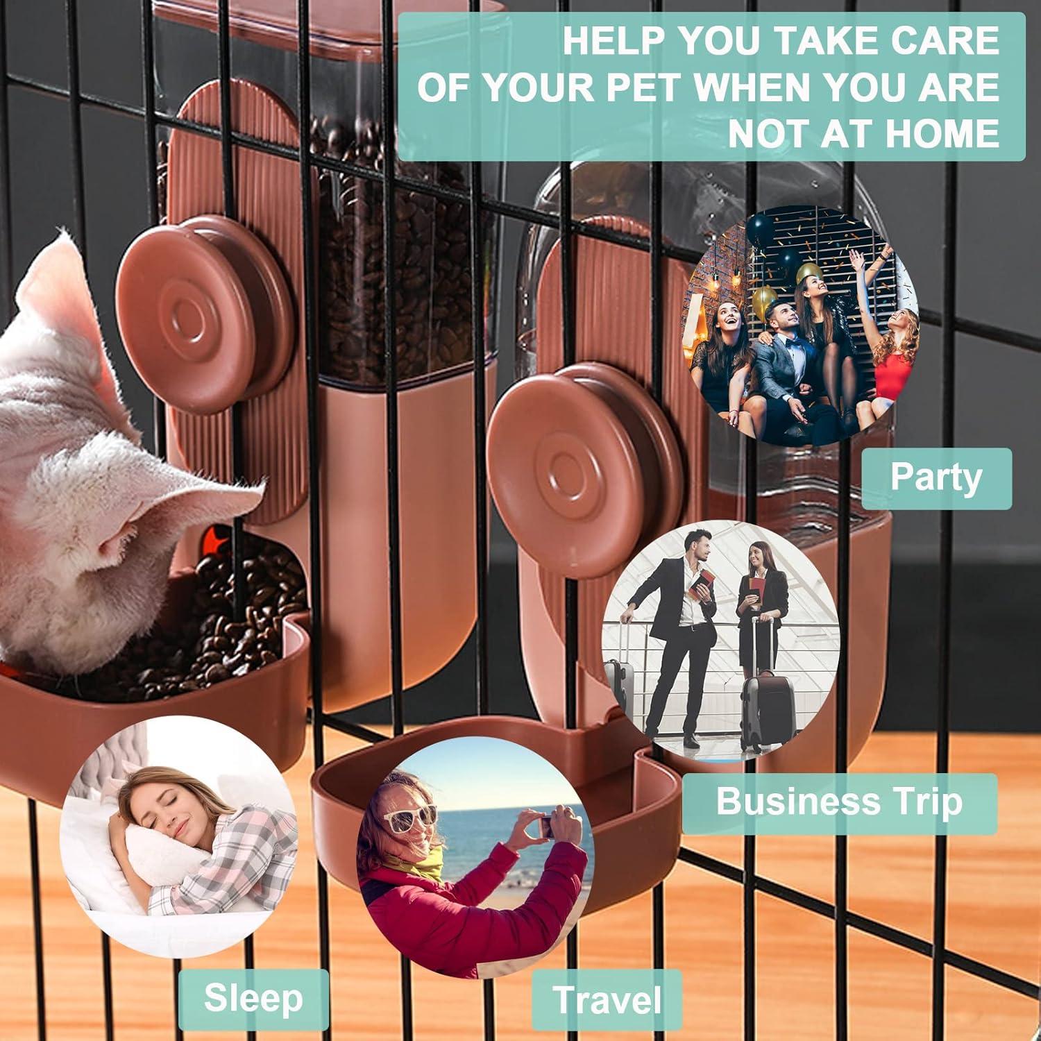 Dispensador Automático de Comida y Agua Colgante Borunhe 1.04L