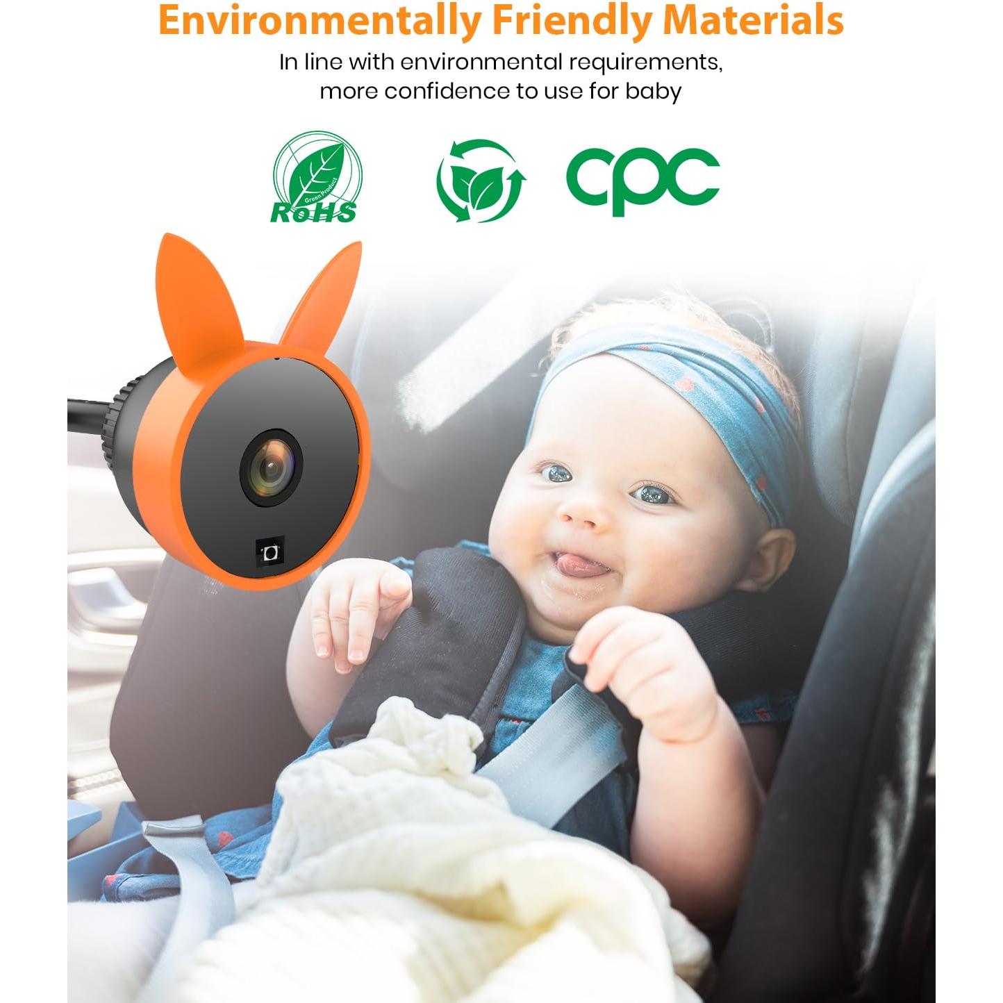 Cámara de Auto para Bebés BV2 Naranja 1080P USB 4.5"