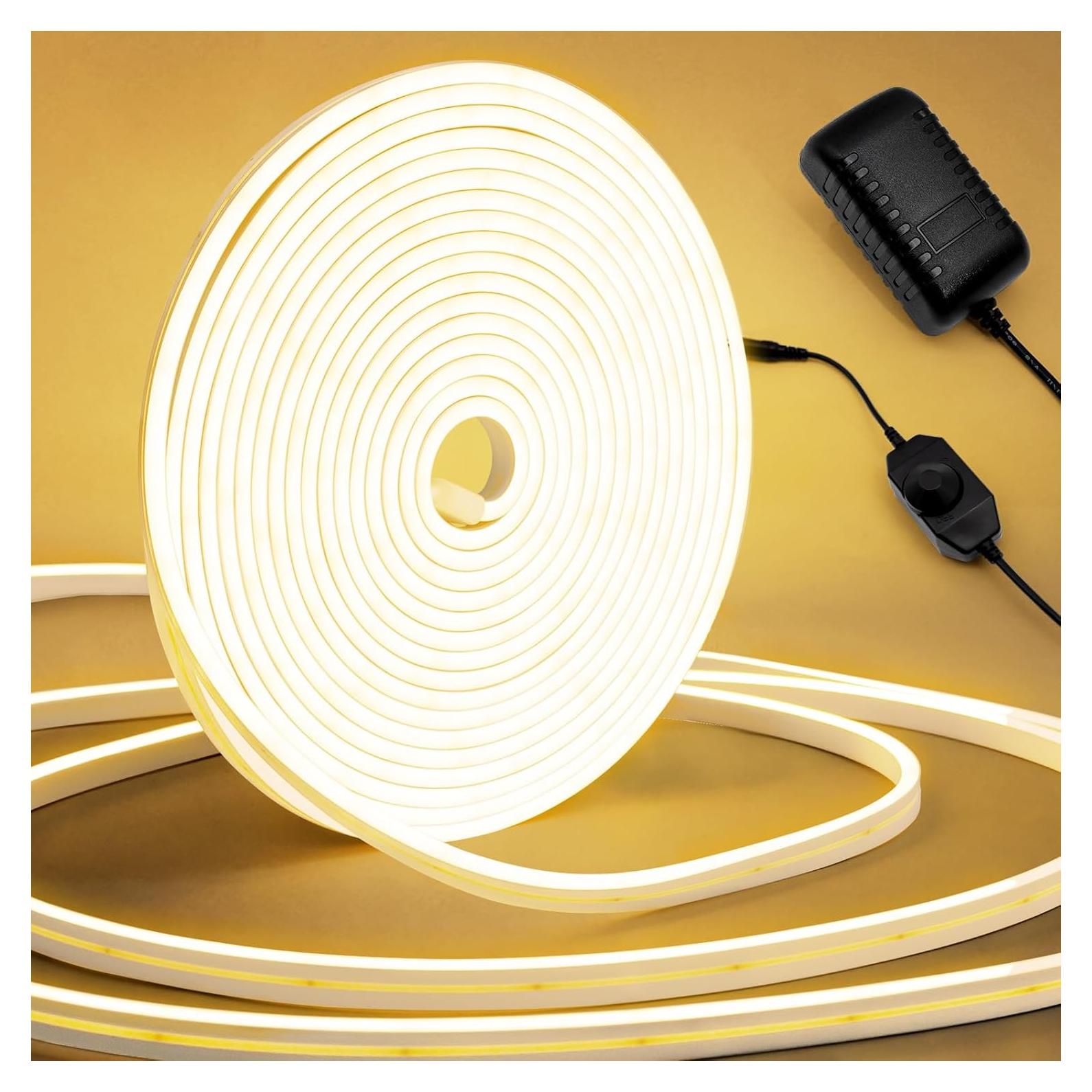 Luces de Cuerda de Neón LED ELOUYCKE 10m Blanca Cálida Regulable