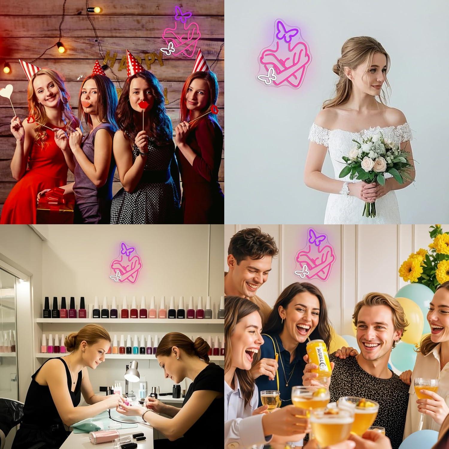 Luz LED Neon Gamerneon Mariposa 35.6x20.3 cm Decoración