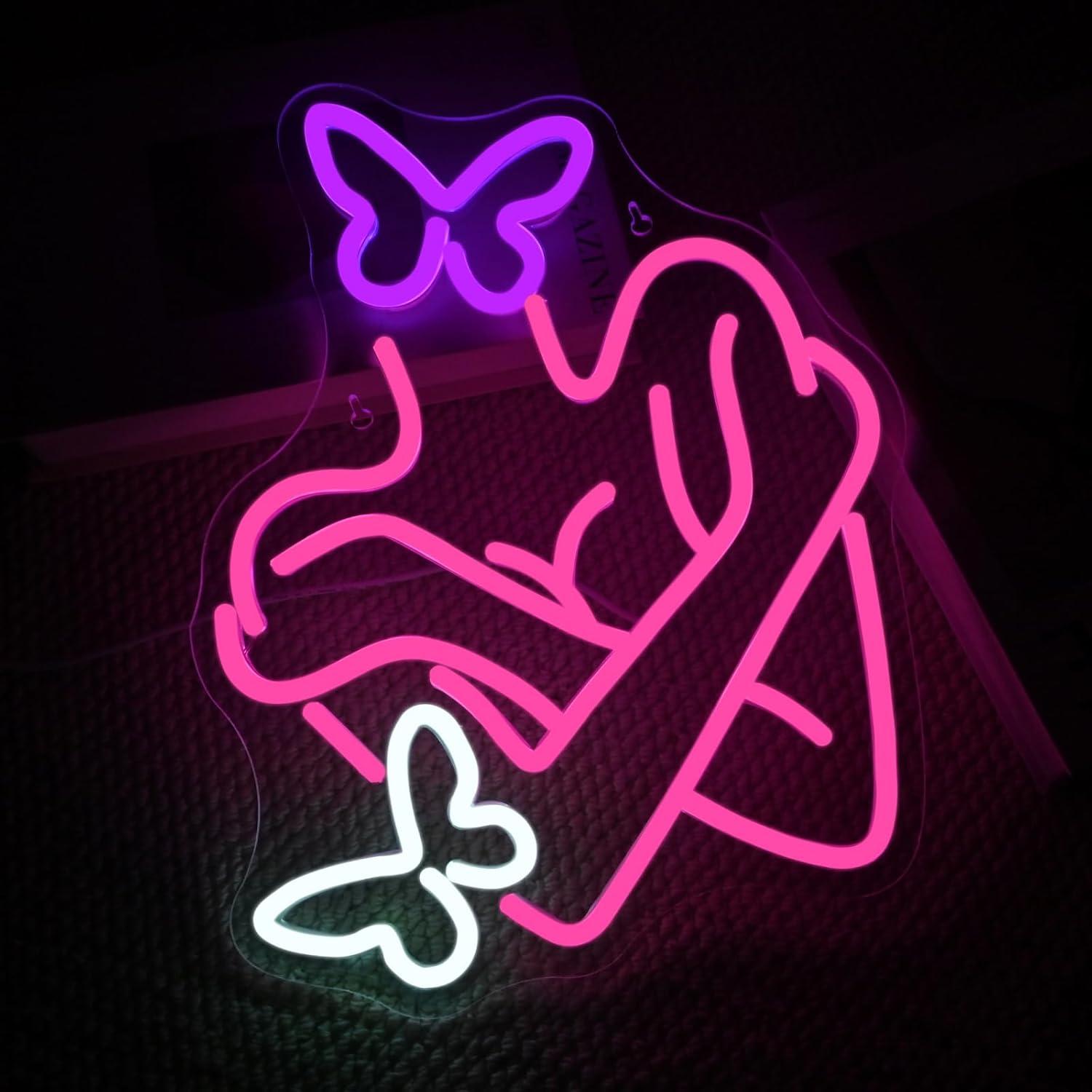 Luz LED Neon Gamerneon Mariposa 35.6x20.3 cm Decoración