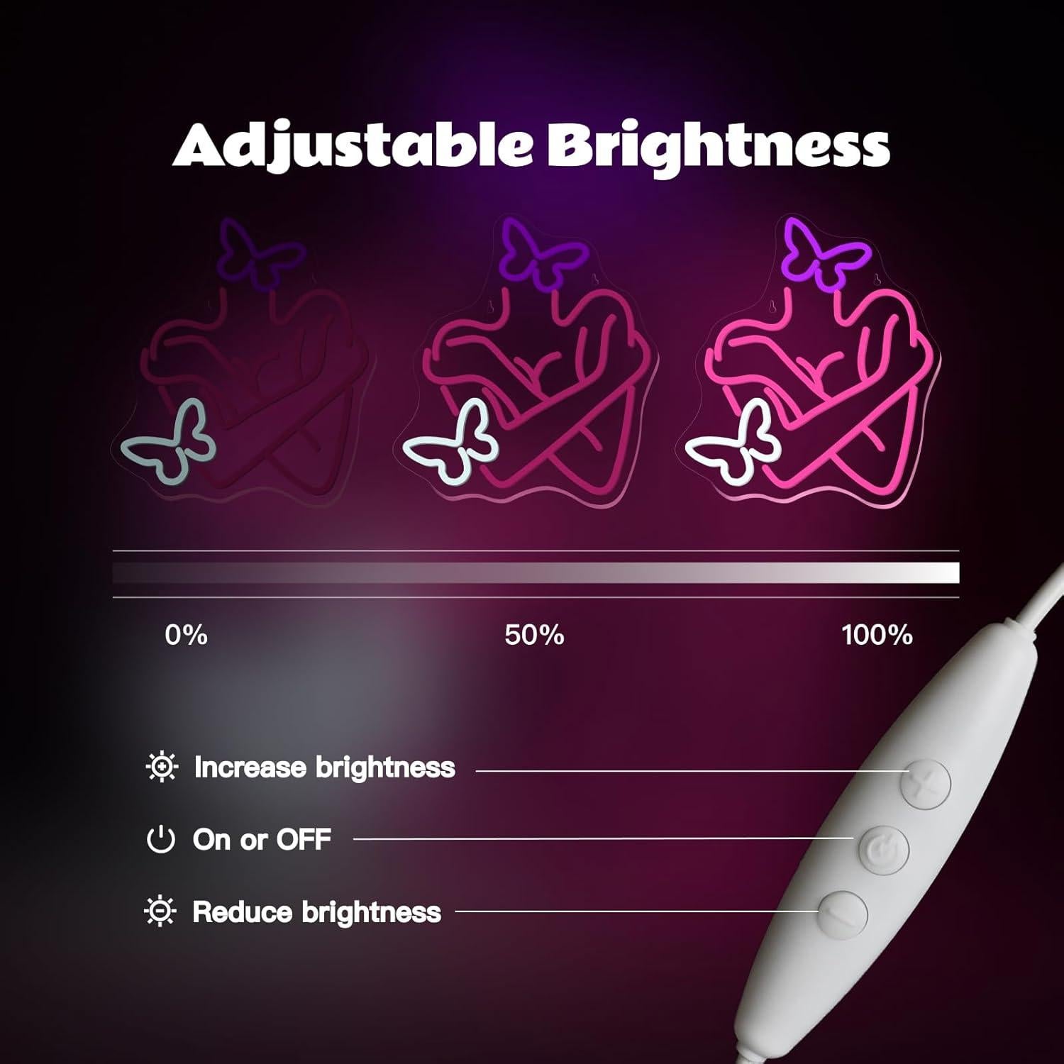 Luz LED Neon Gamerneon Mariposa 35.6x20.3 cm Decoración