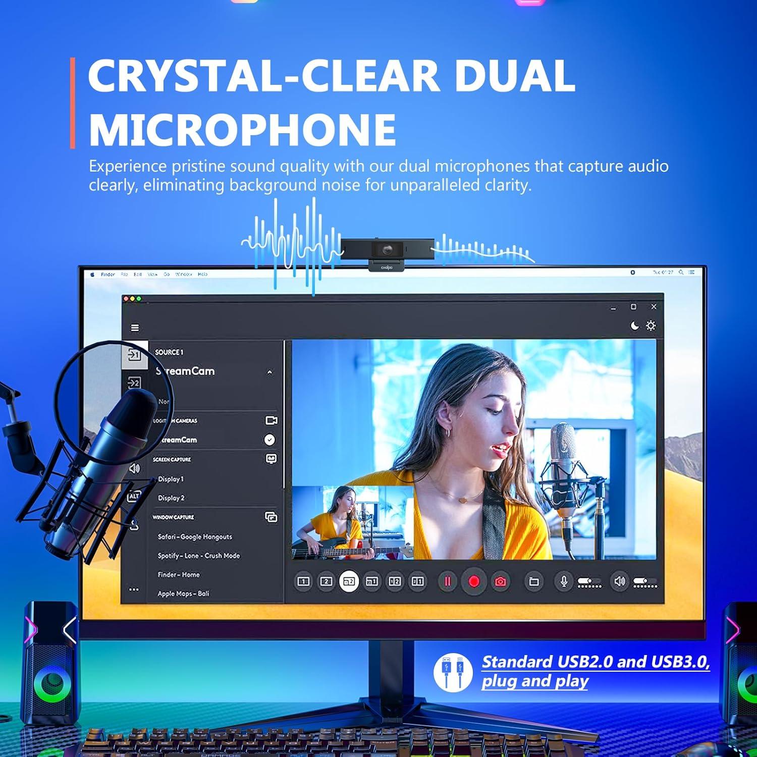 Webcam COOLPO Escritorio Compañero 1080p HD Enfoque Automático
